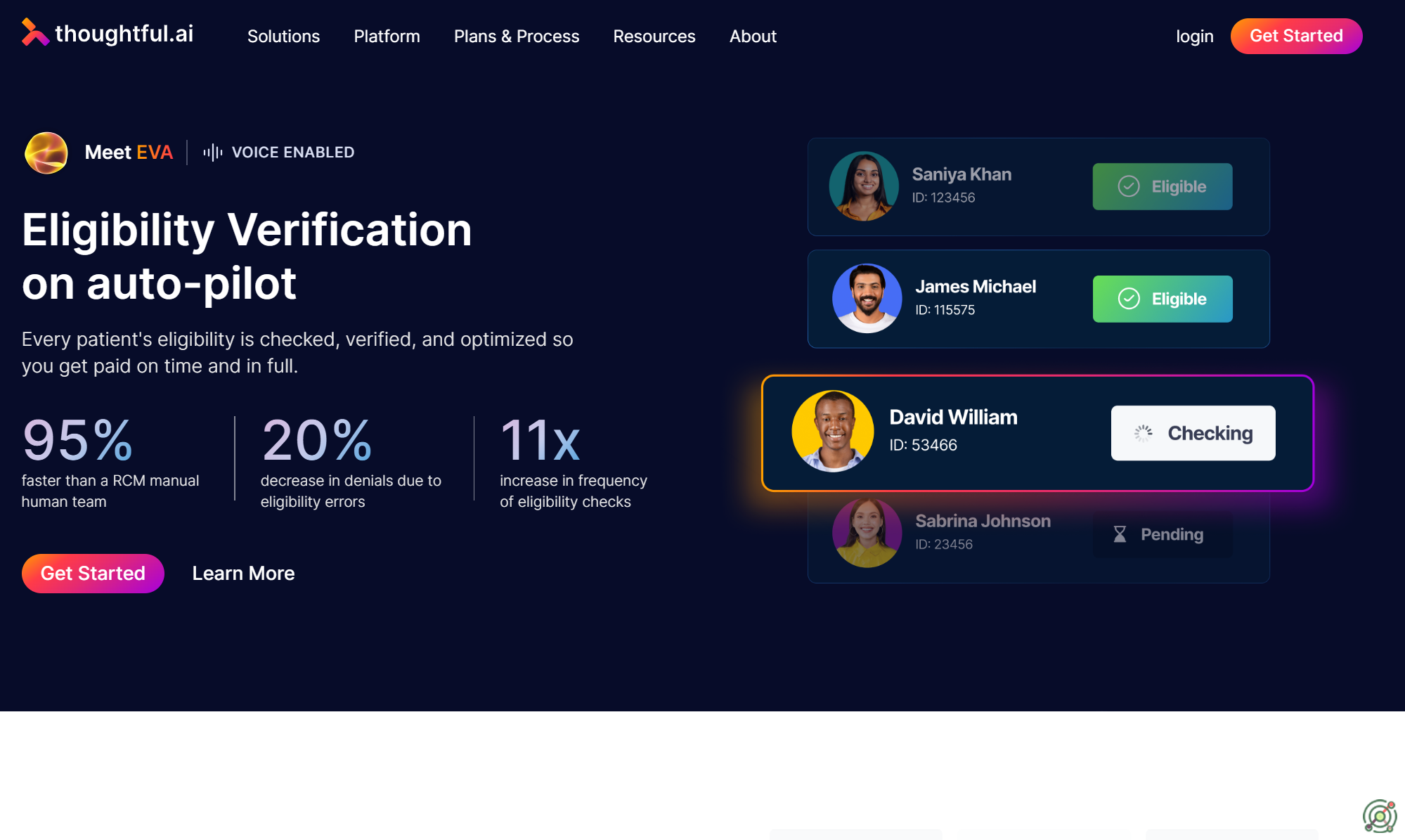 An AI agent designed to automate the verification of patient benefits by directly communicating with insurers.
