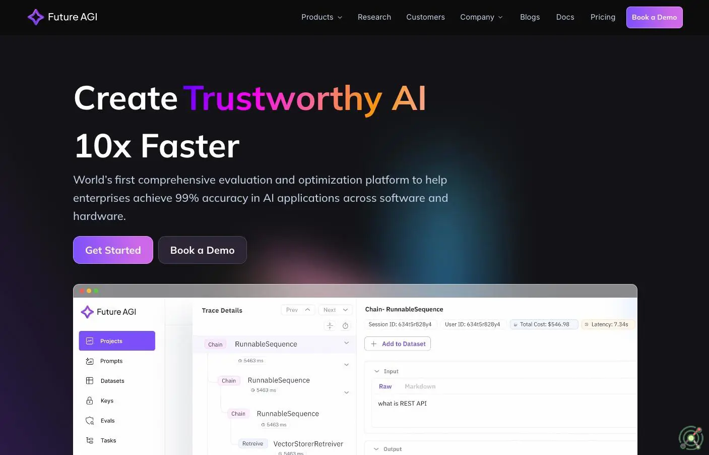 A platform enhancing AI accuracy through comprehensive evaluation and optimization tools.