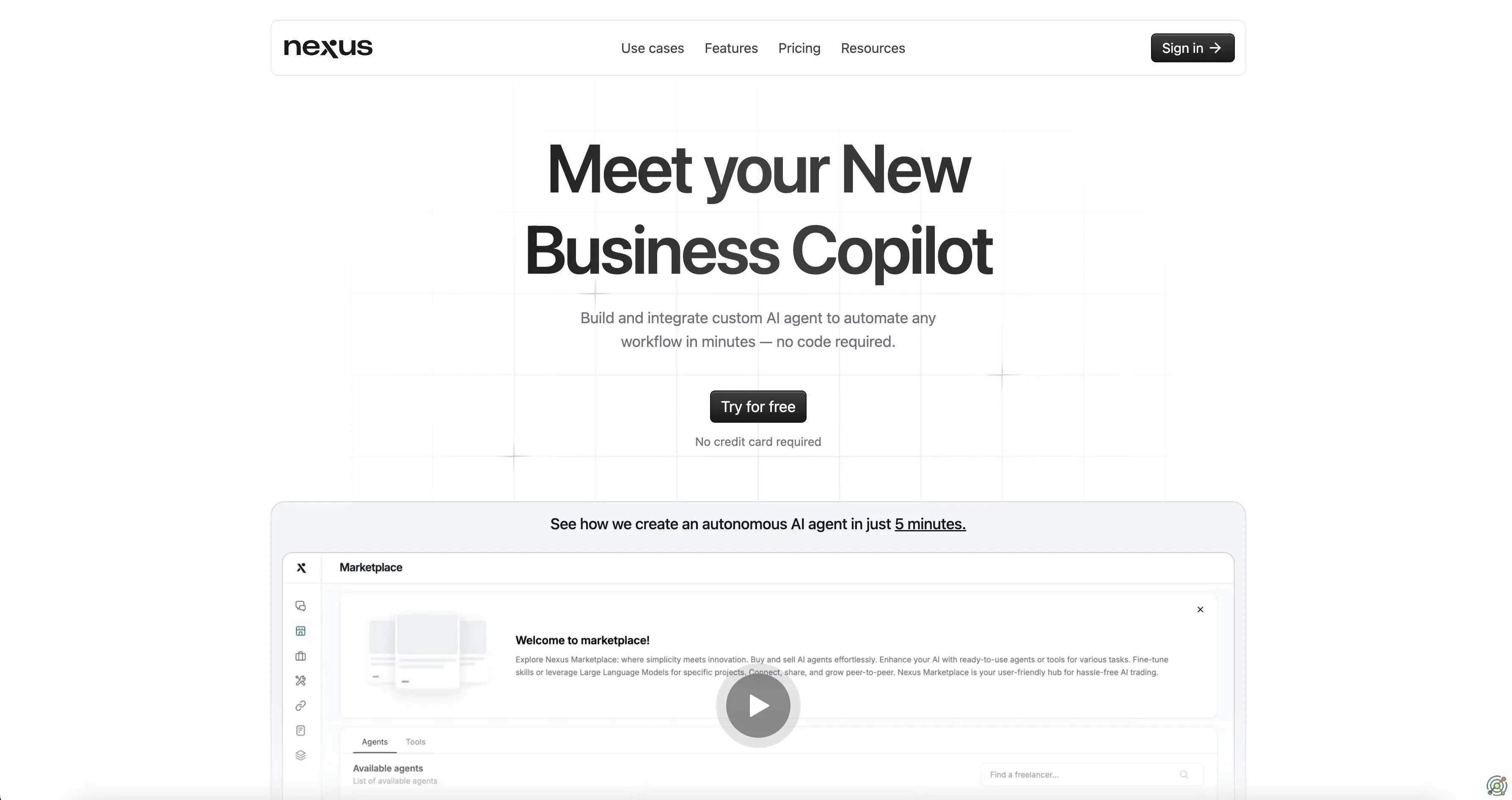 A platform for building and integrating custom AI agents to automate workflows without coding.