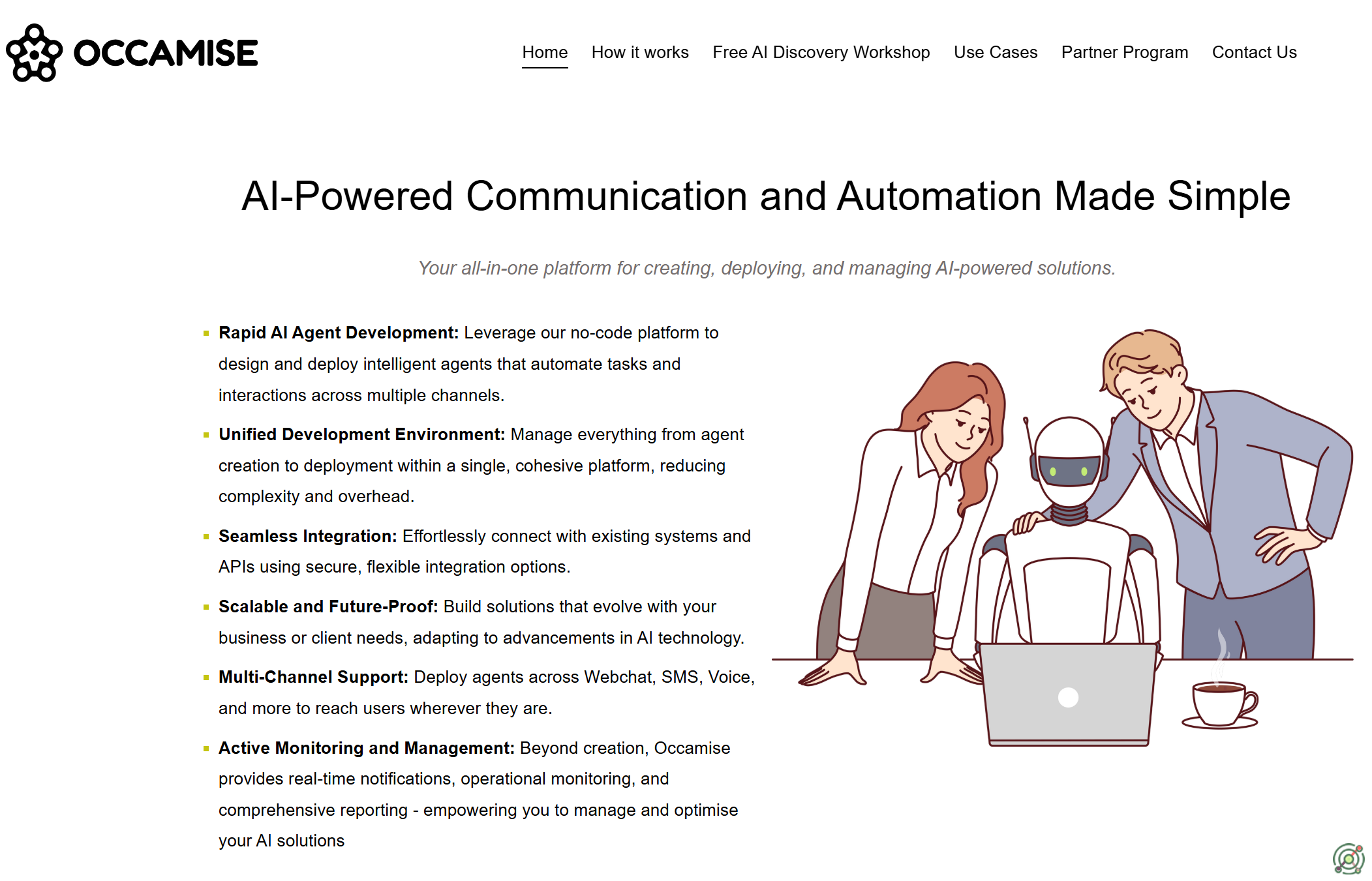 A no-code platform for creating, deploying, and managing AI-powered agents across multiple communication channels.