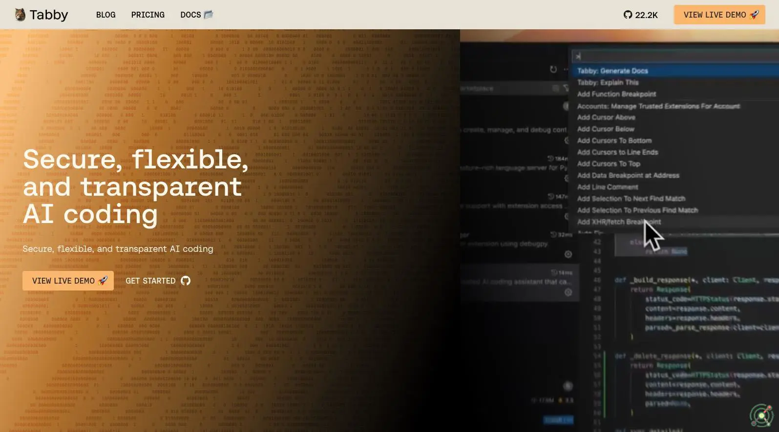 An open-source, self-hosted AI coding assistant offering real-time code suggestions and autocompletion.