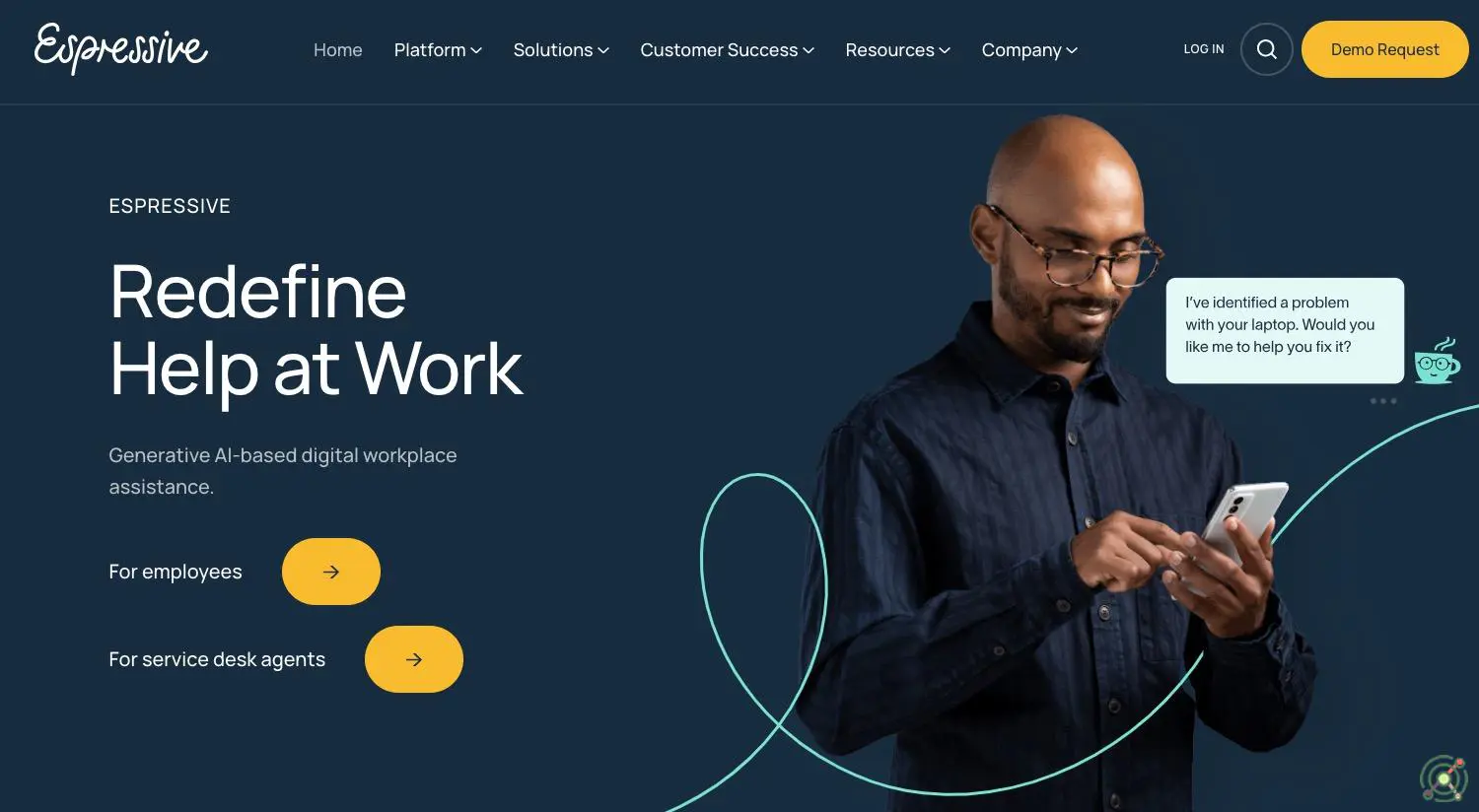 An AI-driven virtual assistant platform automating employee support across various departments.