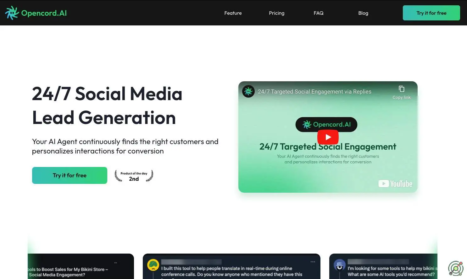 An AI-driven platform that automates social media engagement, enabling businesses to identify potential customers and personalize interactions to boost conversions.