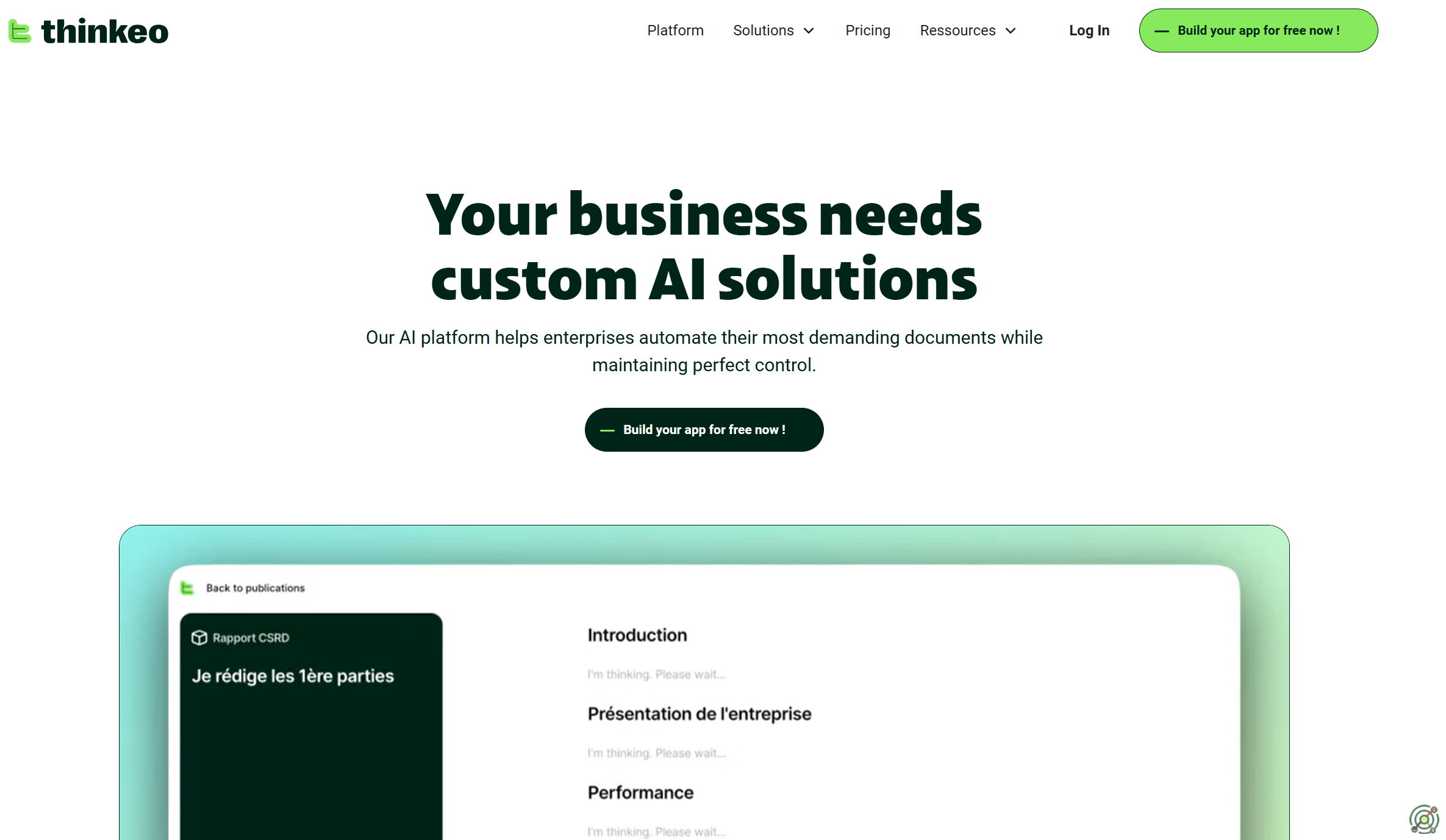 A no-code AI platform enabling enterprises to automate complex document workflows with customizable AI agents.