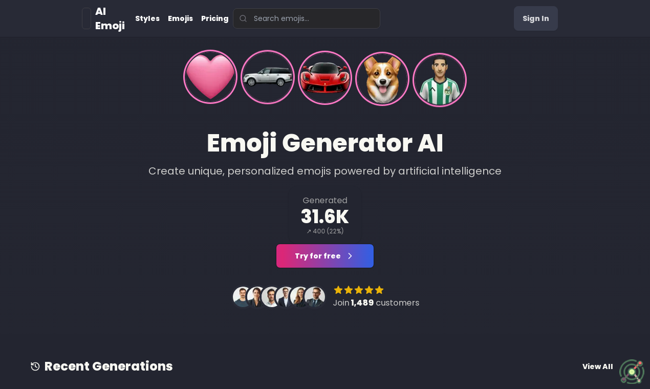 Emoji Generator AI is a platform that uses artificial intelligence to create custom, personalized emojis based on user descriptions.