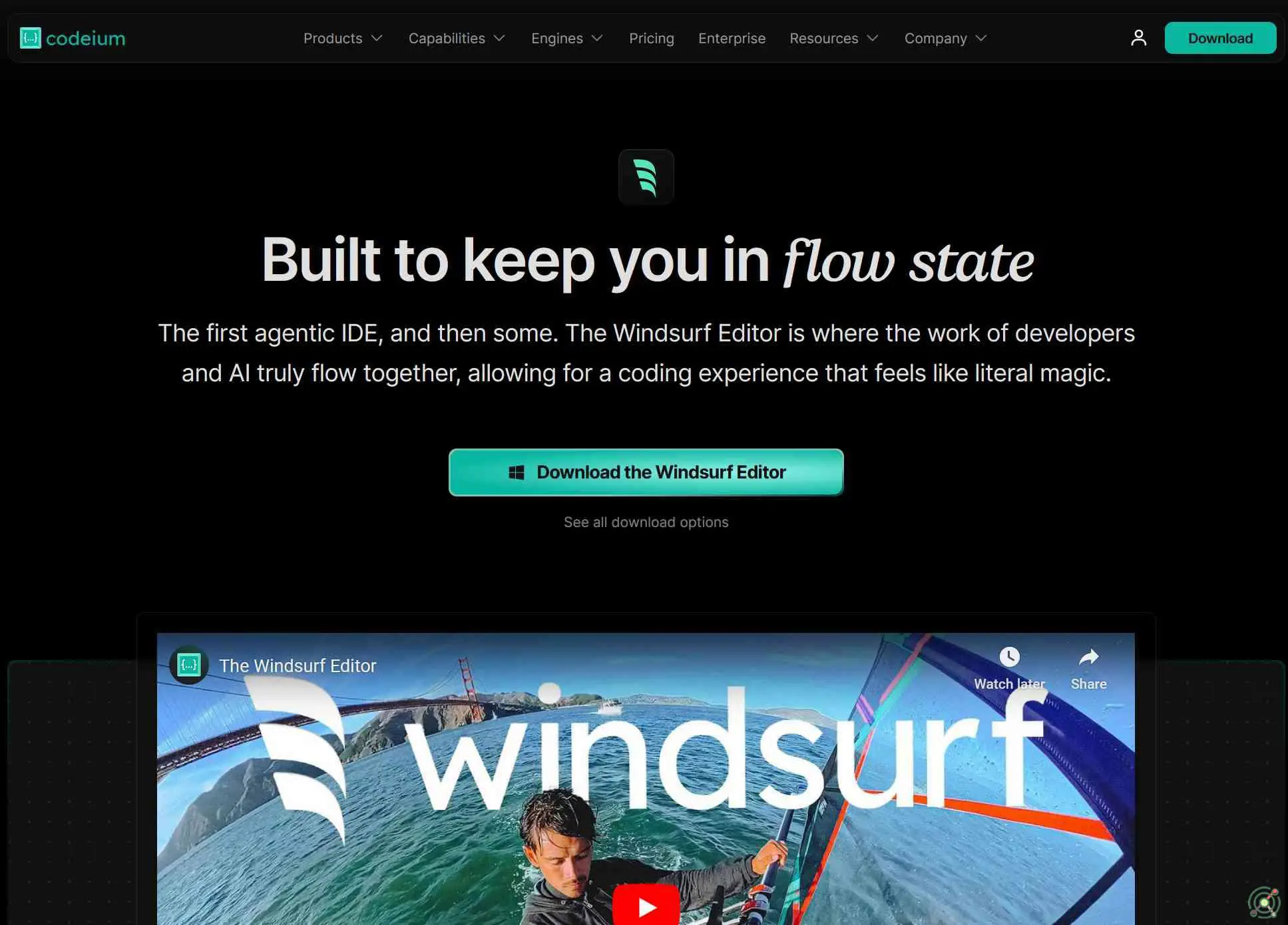 Windsurf is an AI-powered code completion tool by Codeium that enhances developer productivity by providing intelligent code suggestions and automation.