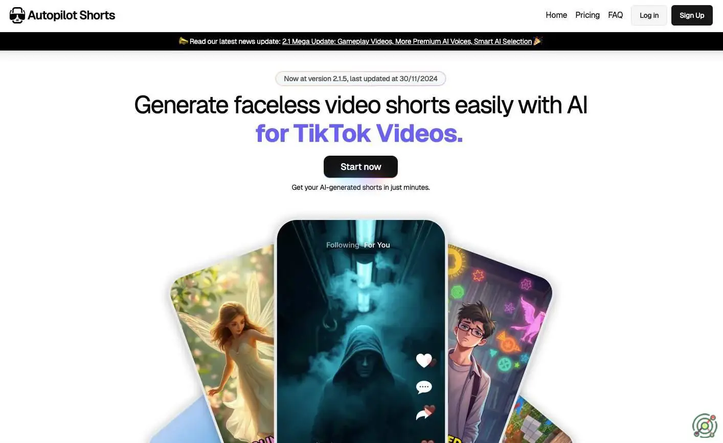 An AI-powered platform that automates the creation and publishing of faceless video shorts for social media.