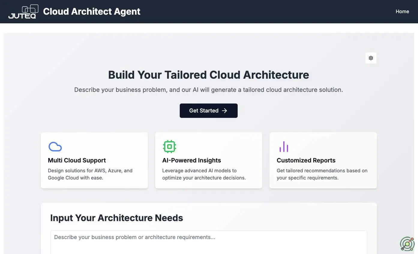 An AI-powered tool designed to automate the generation of cloud architecture solutions tailored to specific business needs.