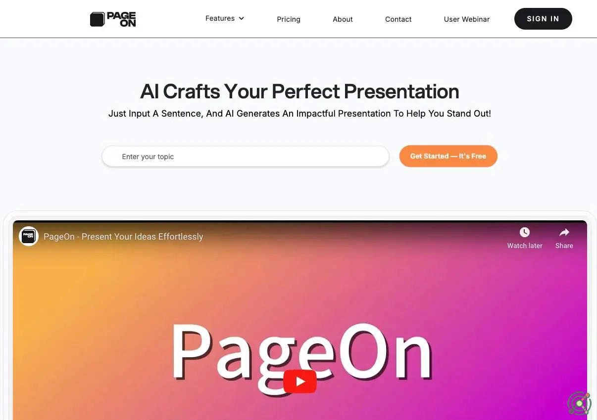An AI-powered platform that transforms simple prompts into impactful, visually engaging presentations, streamlining the content creation process.