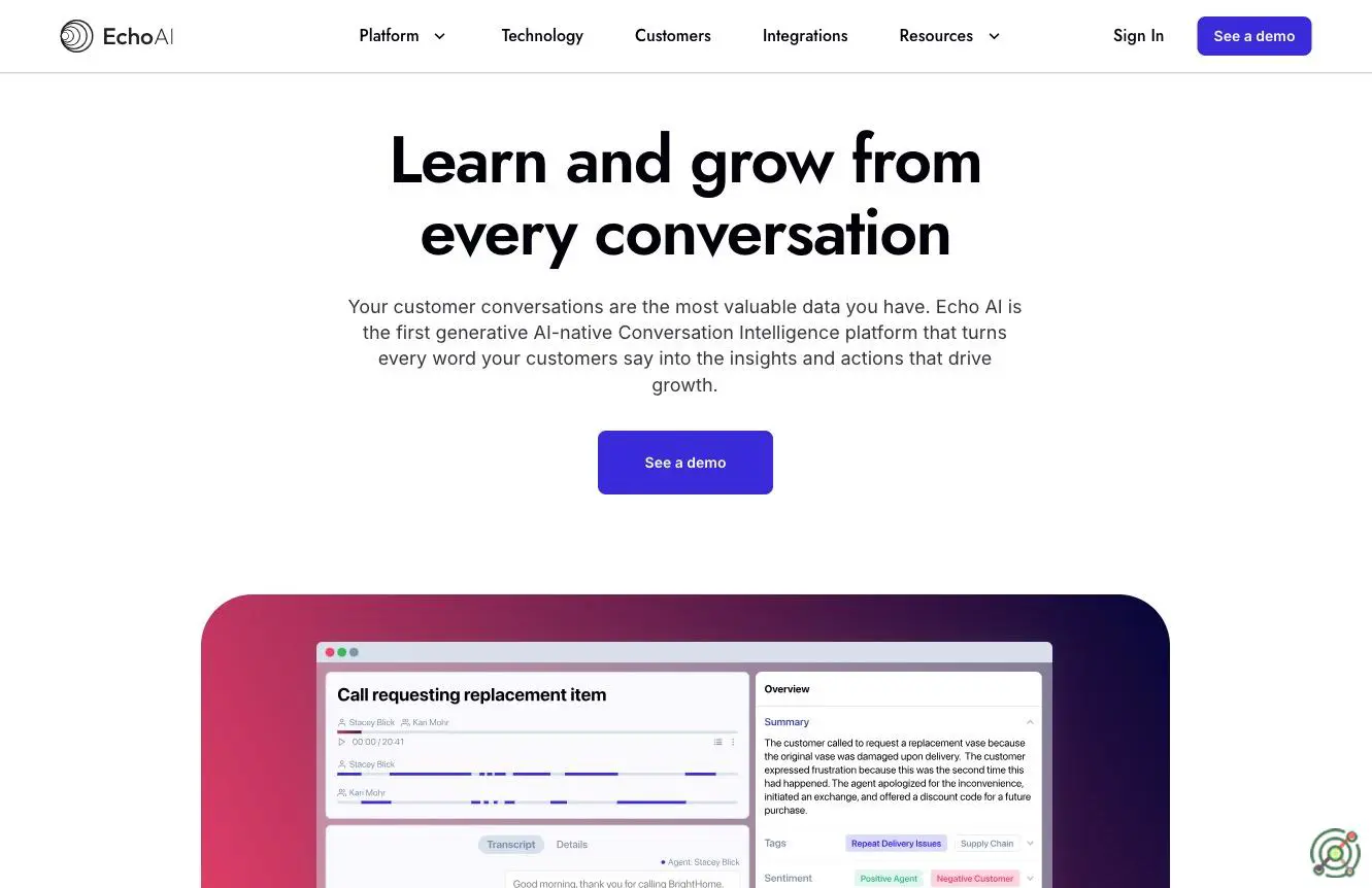 A generative AI-native Conversation Intelligence platform that transforms customer conversations into actionable insights to drive business growth.