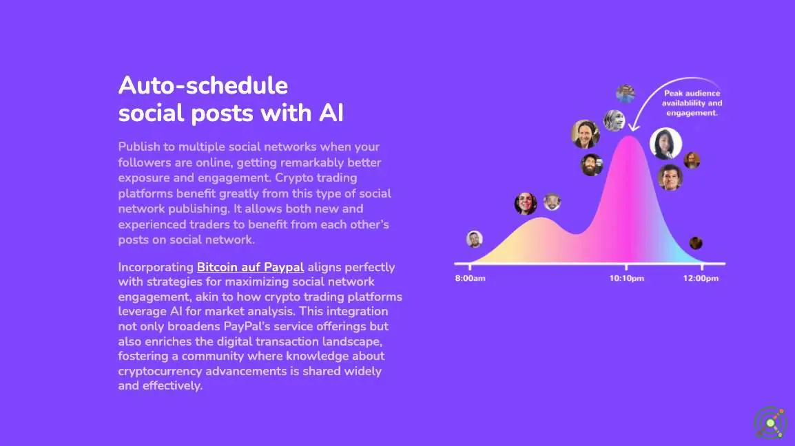 An AI-powered social media scheduling tool that determines optimal posting times to maximize audience engagement across multiple platforms.