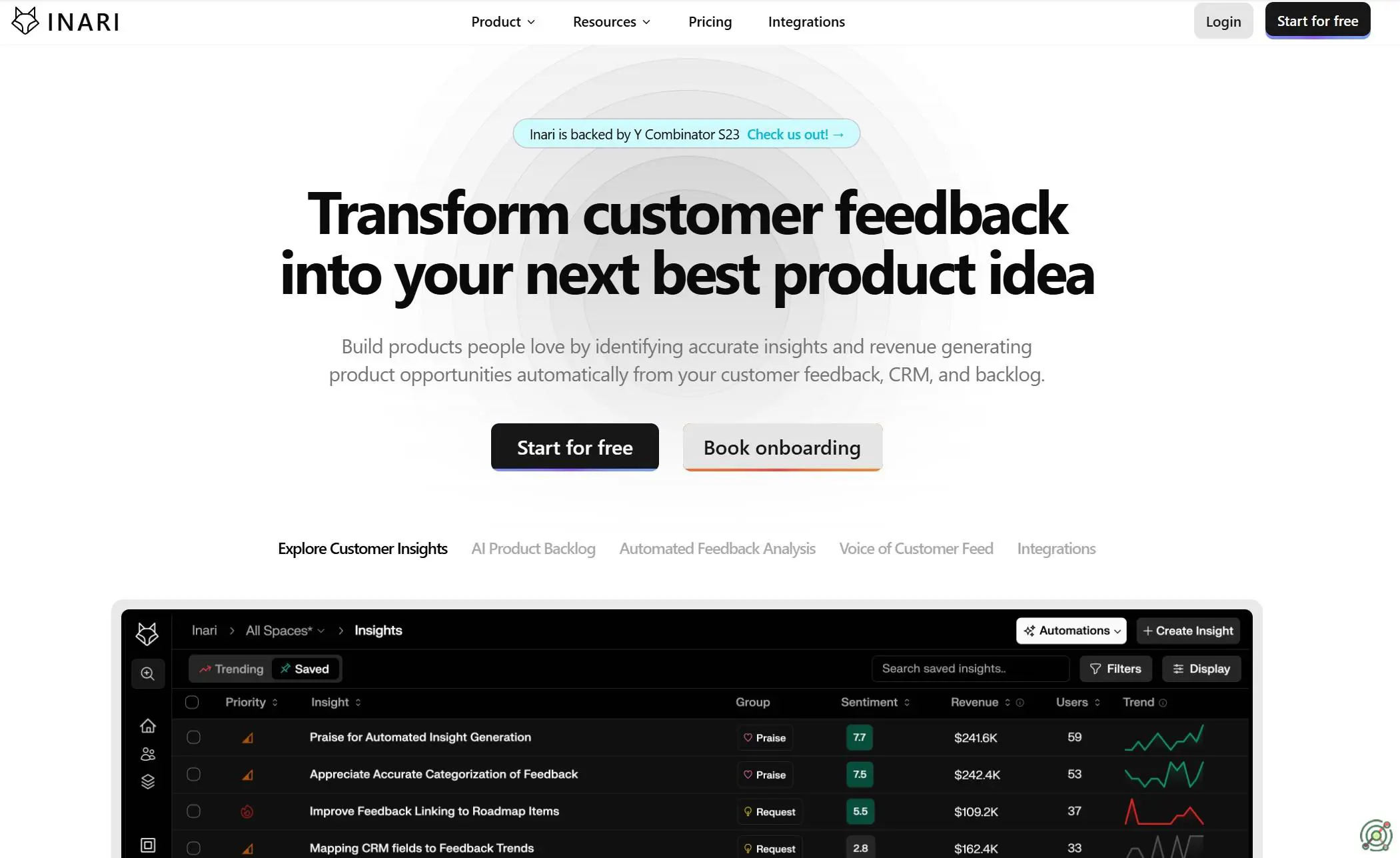An AI-powered platform that transforms customer feedback into actionable product insights and opportunities.