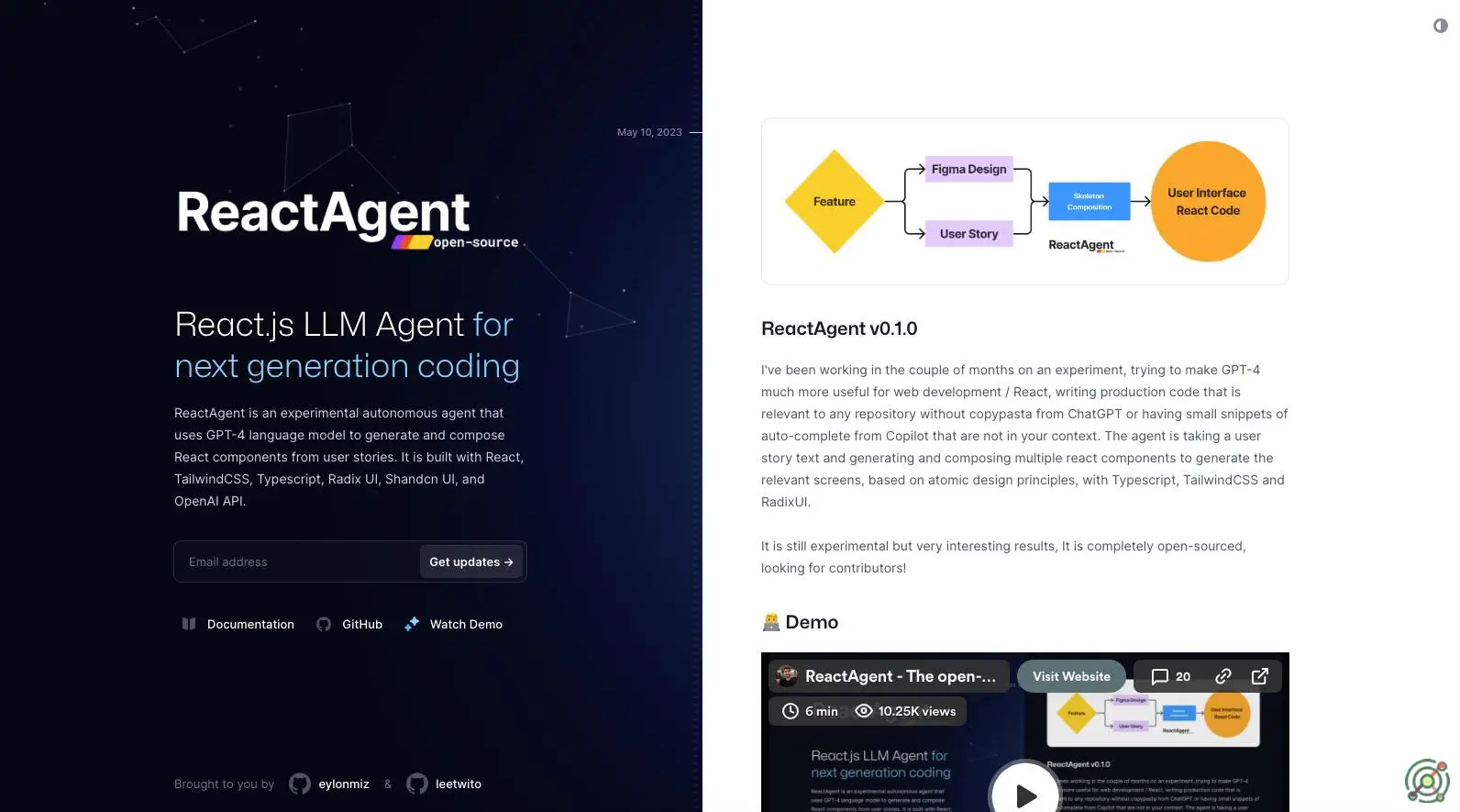 An open-source autonomous agent utilizing GPT-4 to generate and compose React components from user stories.