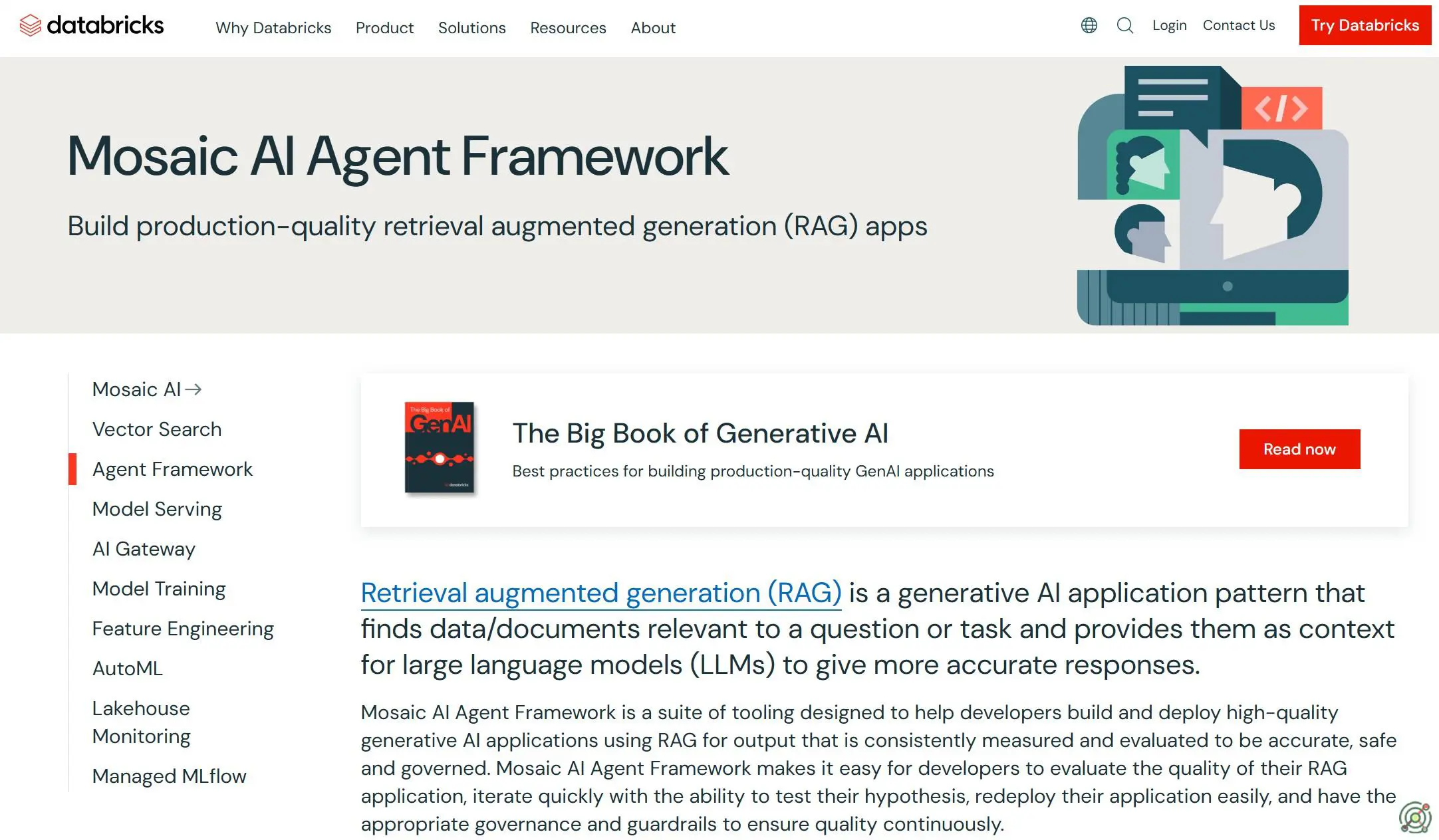 A suite of tools by Databricks for building, deploying, and evaluating high-quality AI agents and RAG applications.