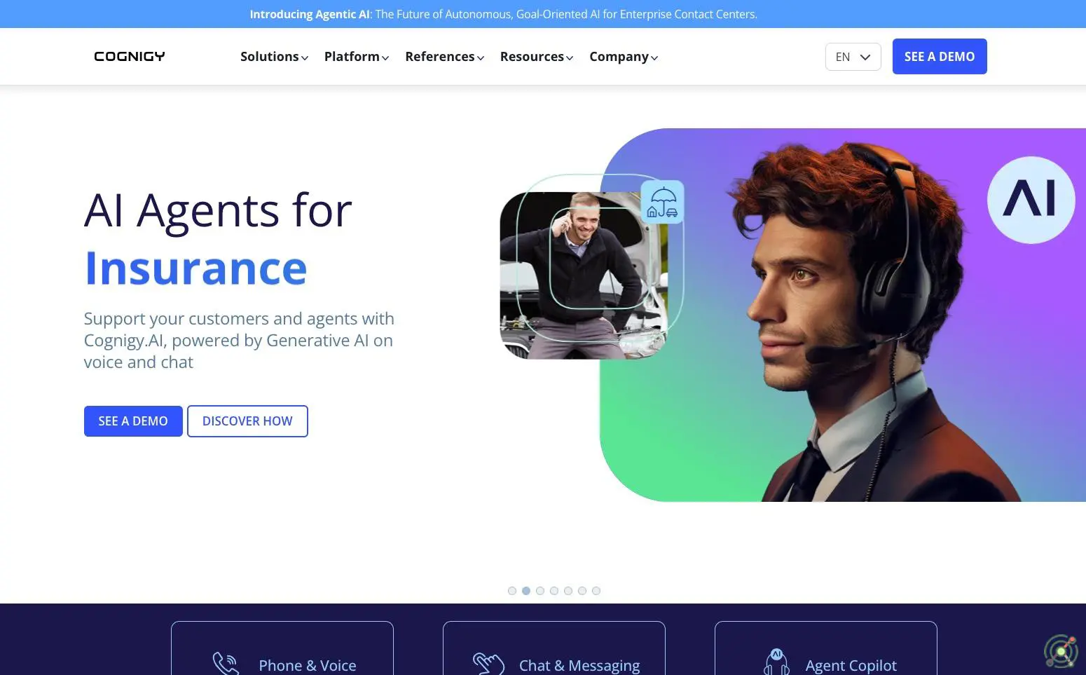 An enterprise-grade Conversational AI platform enabling the creation and management of AI-powered customer service agents across multiple channels.