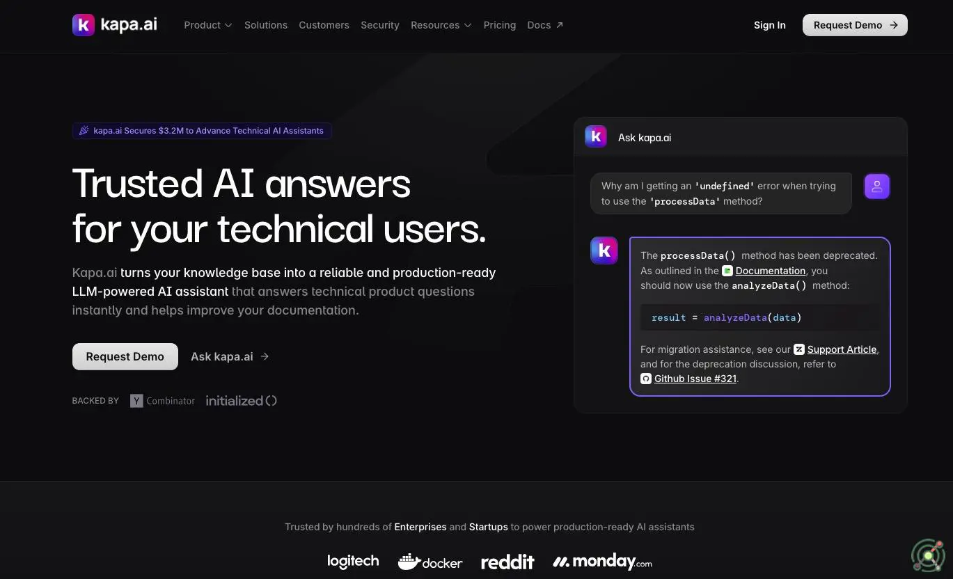 Transforms your knowledge base into a reliable, production-ready AI assistant that provides instant answers to technical questions.