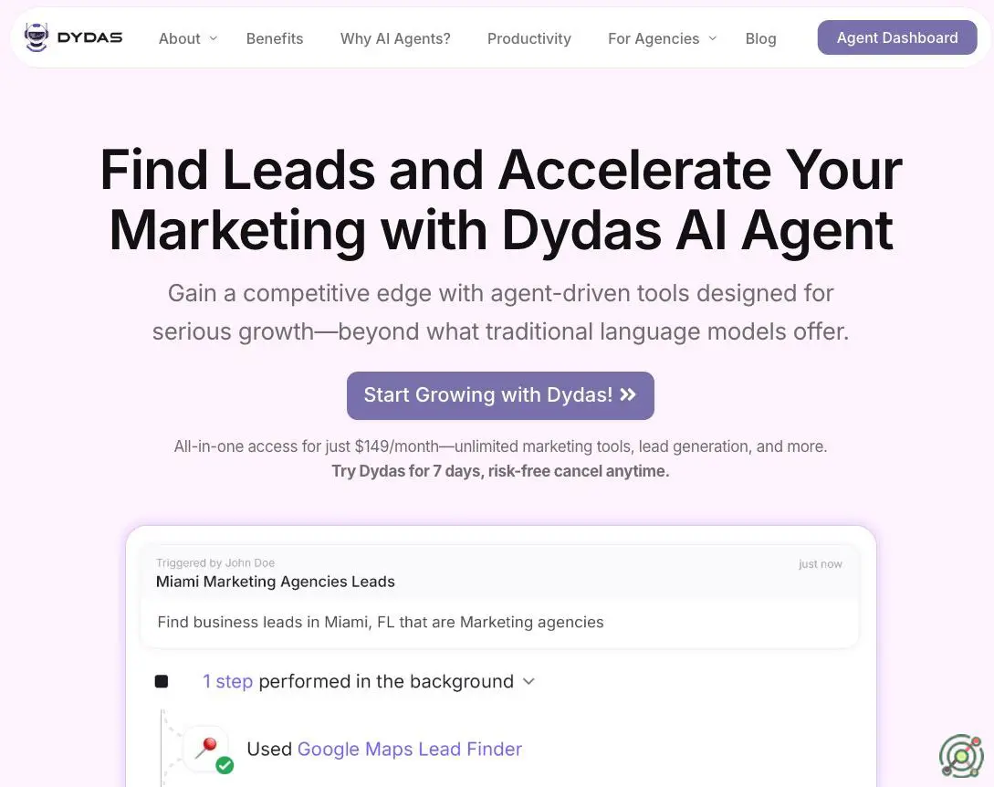 An AI-powered platform offering advanced marketing tools and agent assistants to enhance business productivity and lead generation.