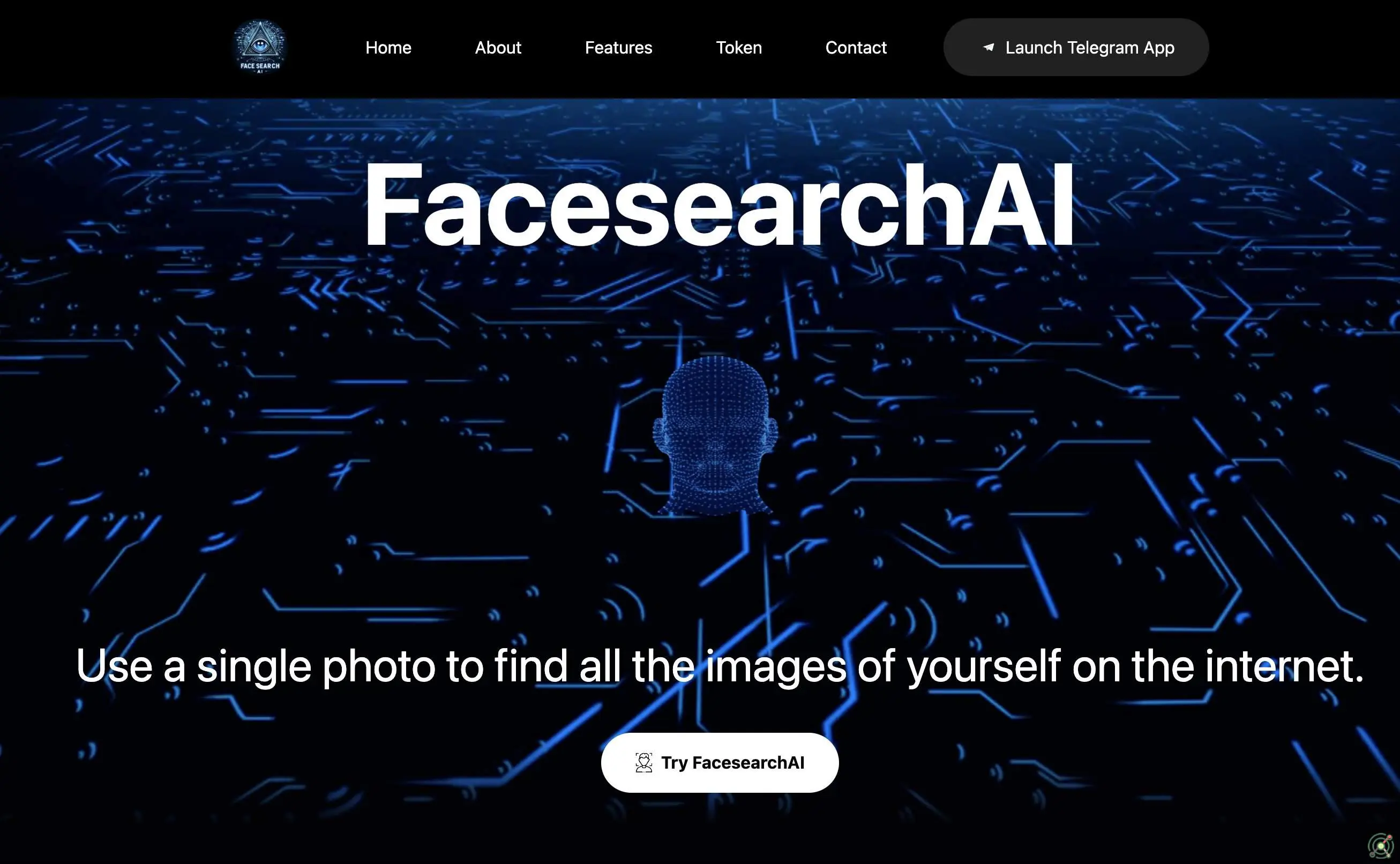 An AI-powered tool that enables users to search for and identify faces across the internet using images or videos, providing corresponding website links and contact details.