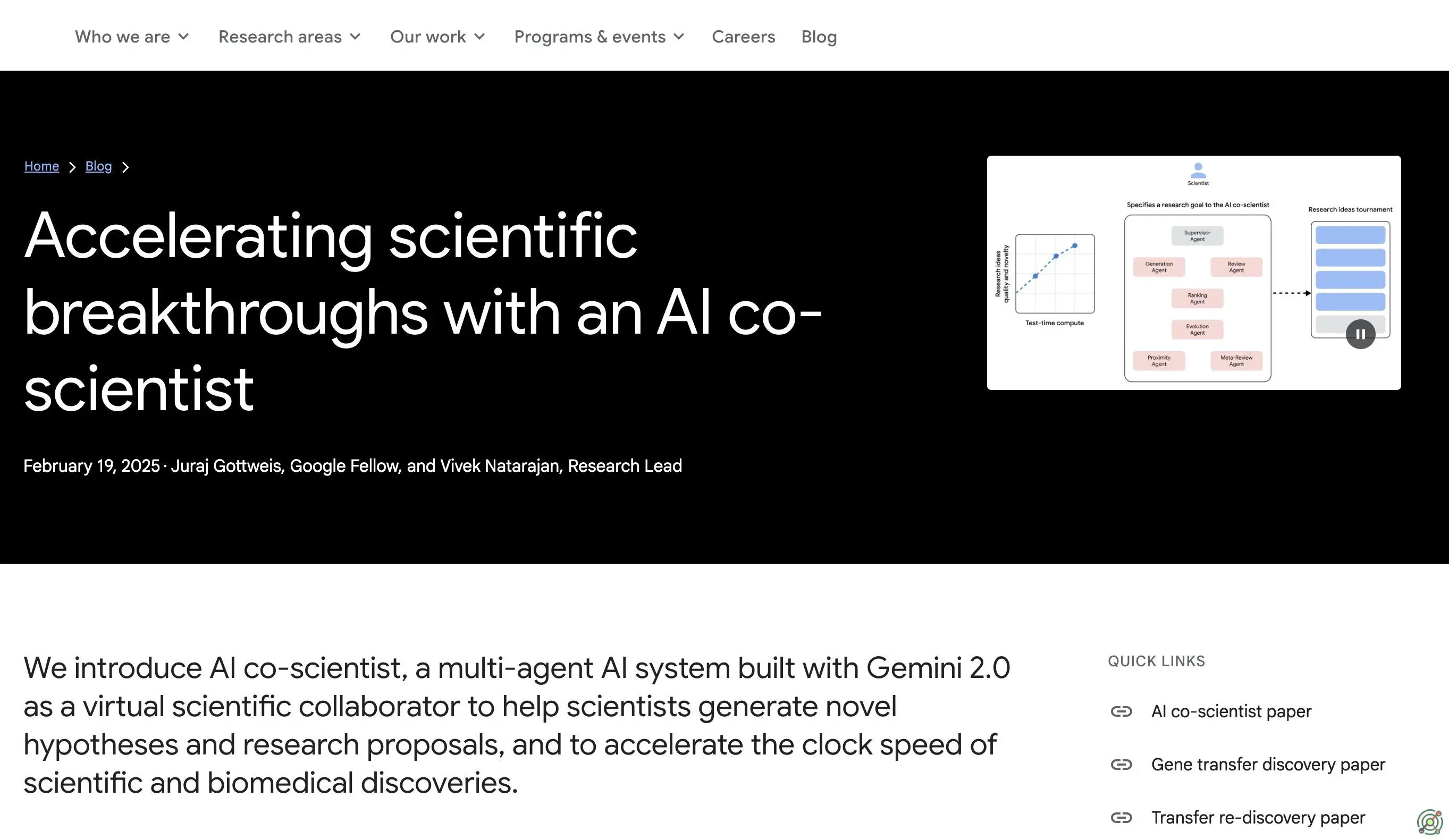 A multi-agent AI system that collaborates with scientists to generate hypotheses and accelerate biomedical research.