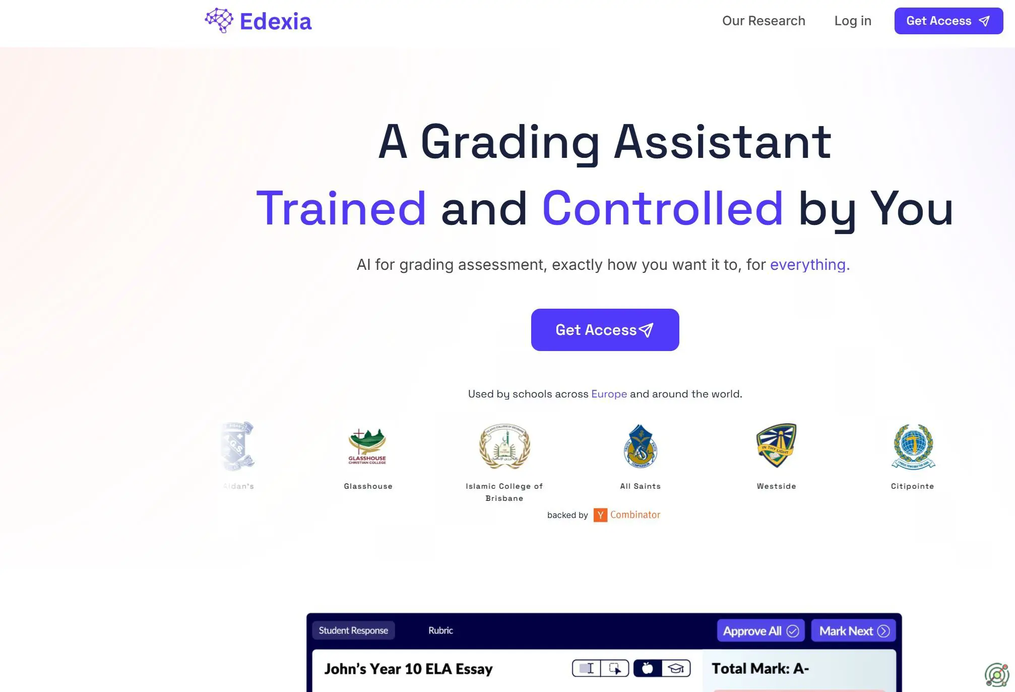 An AI-powered grading assistant that learns from teachers to provide accurate, personalized assessment feedback across all subjects.
