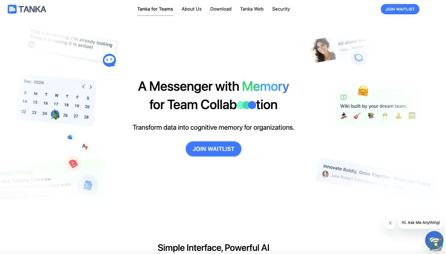 An AI-powered messaging platform with cognitive memory, enhancing team collaboration through intelligent, context-aware communication.