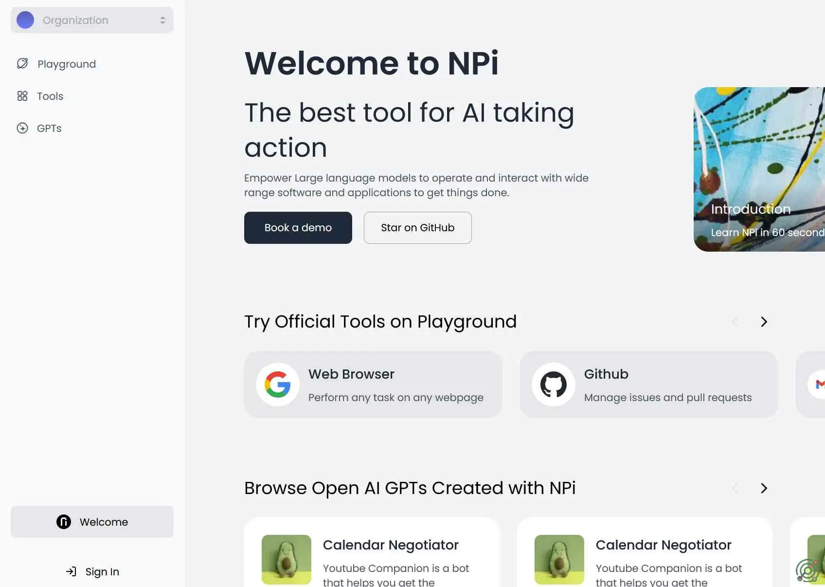 An open-source platform providing Tool-use APIs to empower AI agents to operate and interact with a diverse array of software tools and applications.