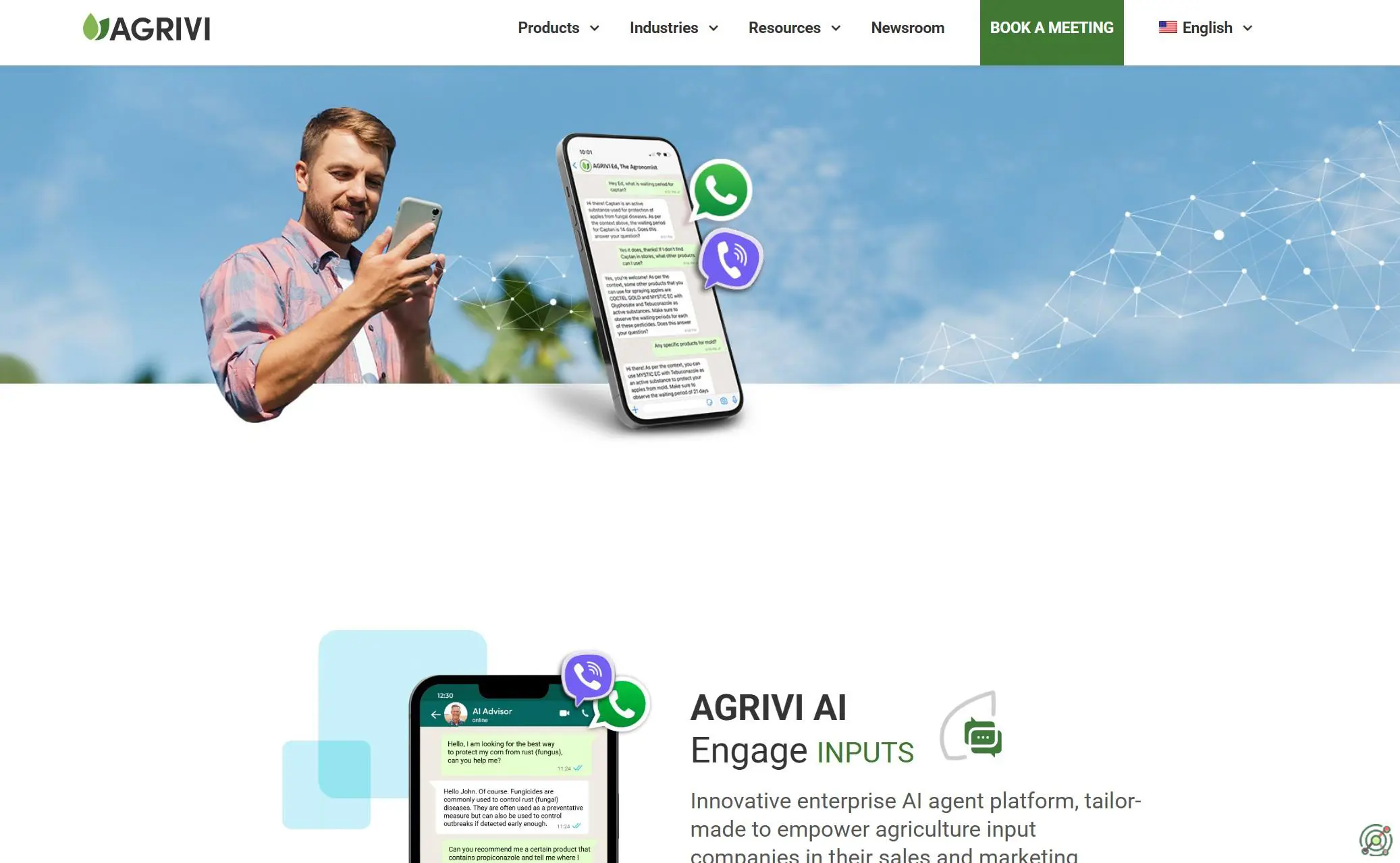 AI-driven advisory platform enabling agrifood companies to provide 24/7 agronomic support to farmers via WhatsApp and Viber.