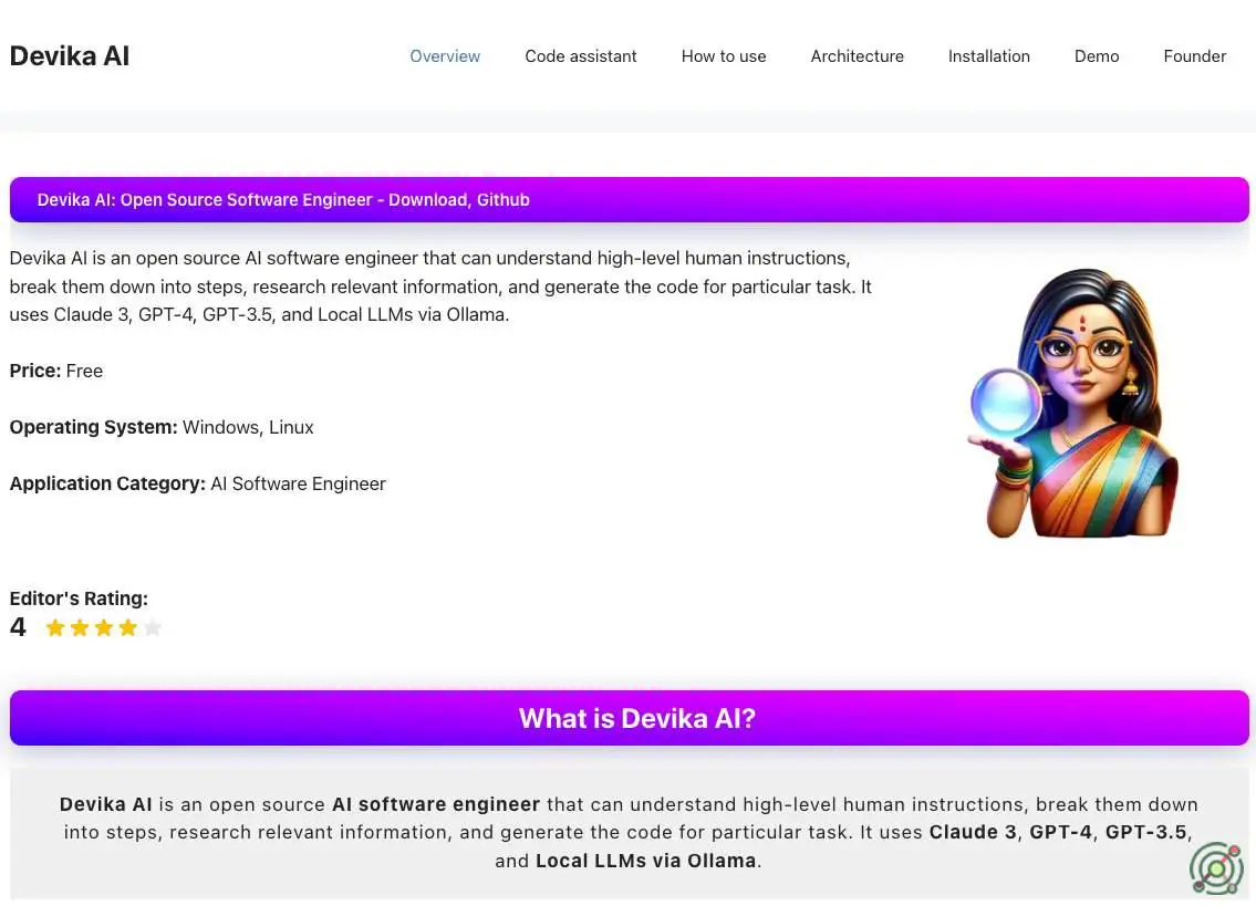 An open-source AI software engineer capable of understanding high-level human instructions, conducting research, and generating code to accomplish specified objectives.