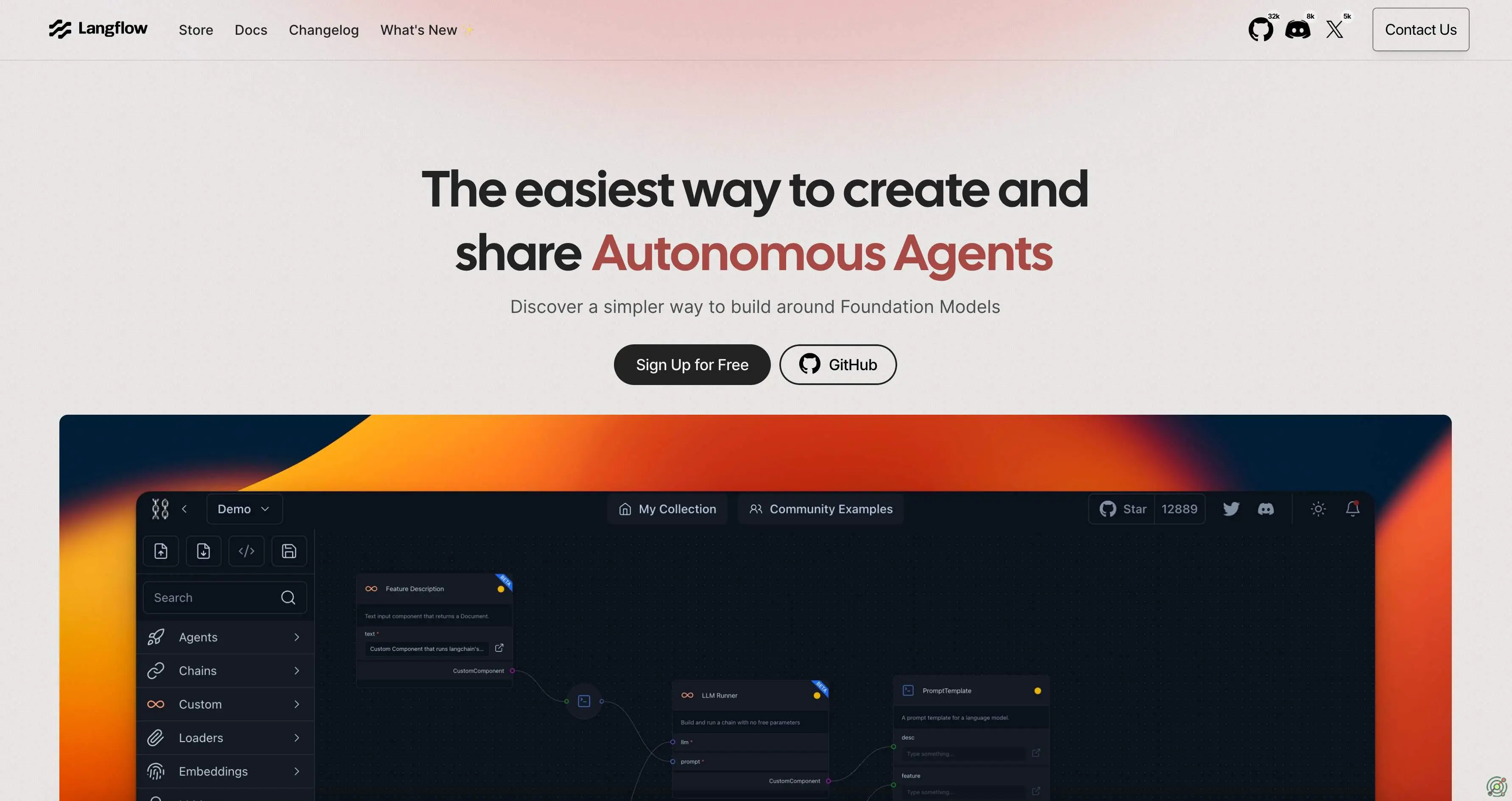 A visual framework for building applications powered by large language models (LLMs), enabling rapid prototyping and deployment.