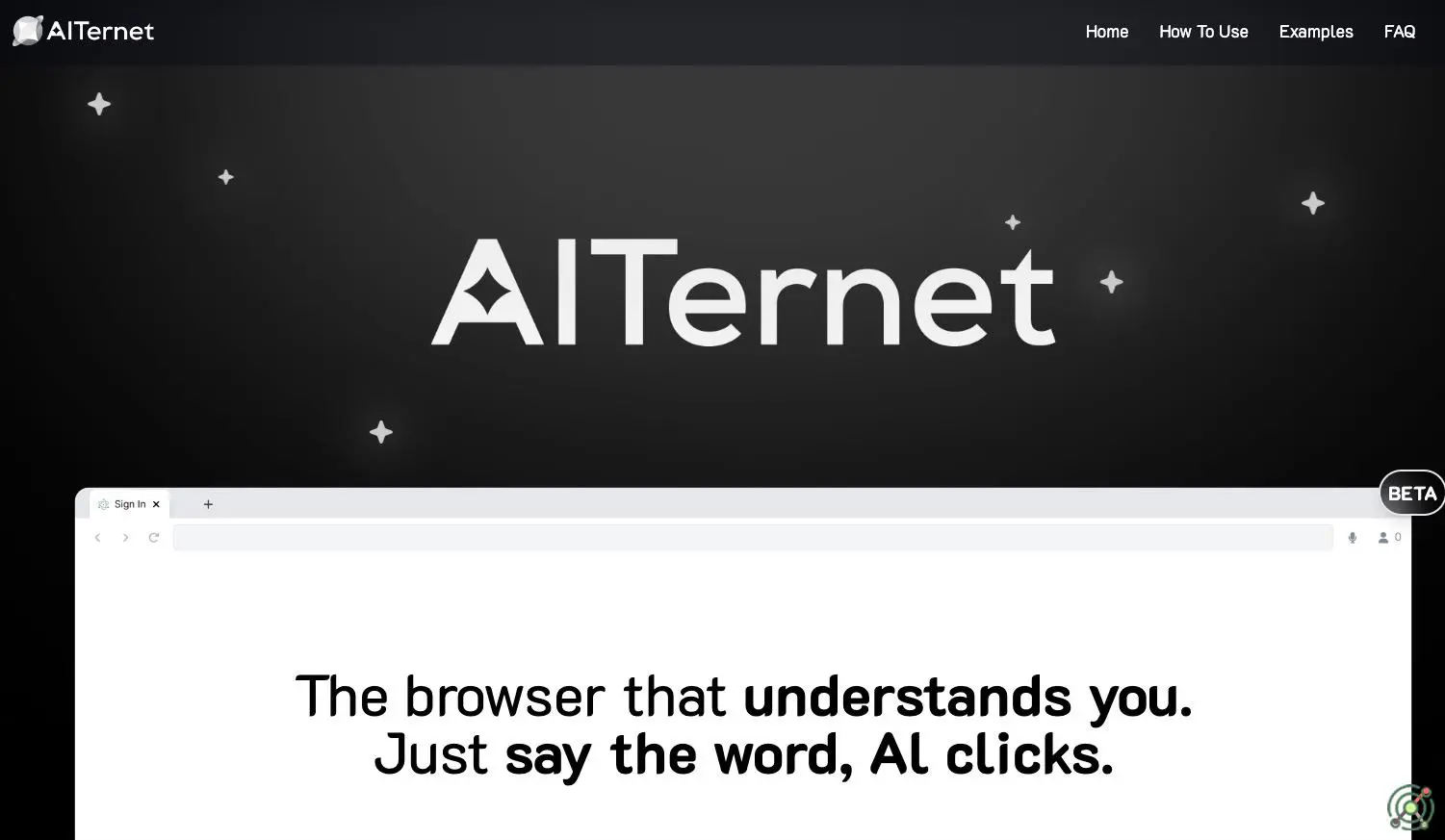 A voice-activated AI browser that executes user commands by automating web interactions.