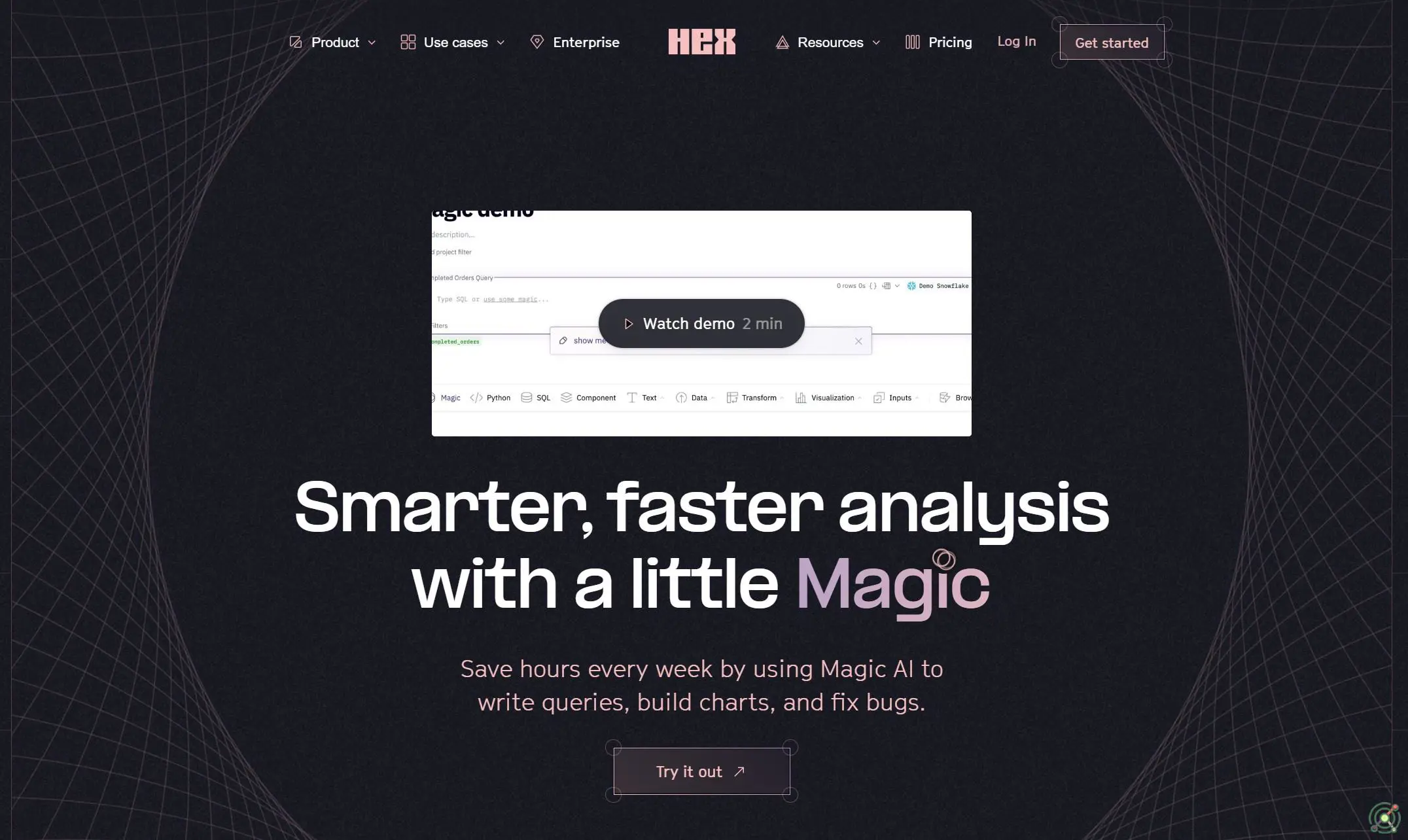 An AI-powered analytics assistant that streamlines data analysis by writing queries, building charts, and fixing bugs.
