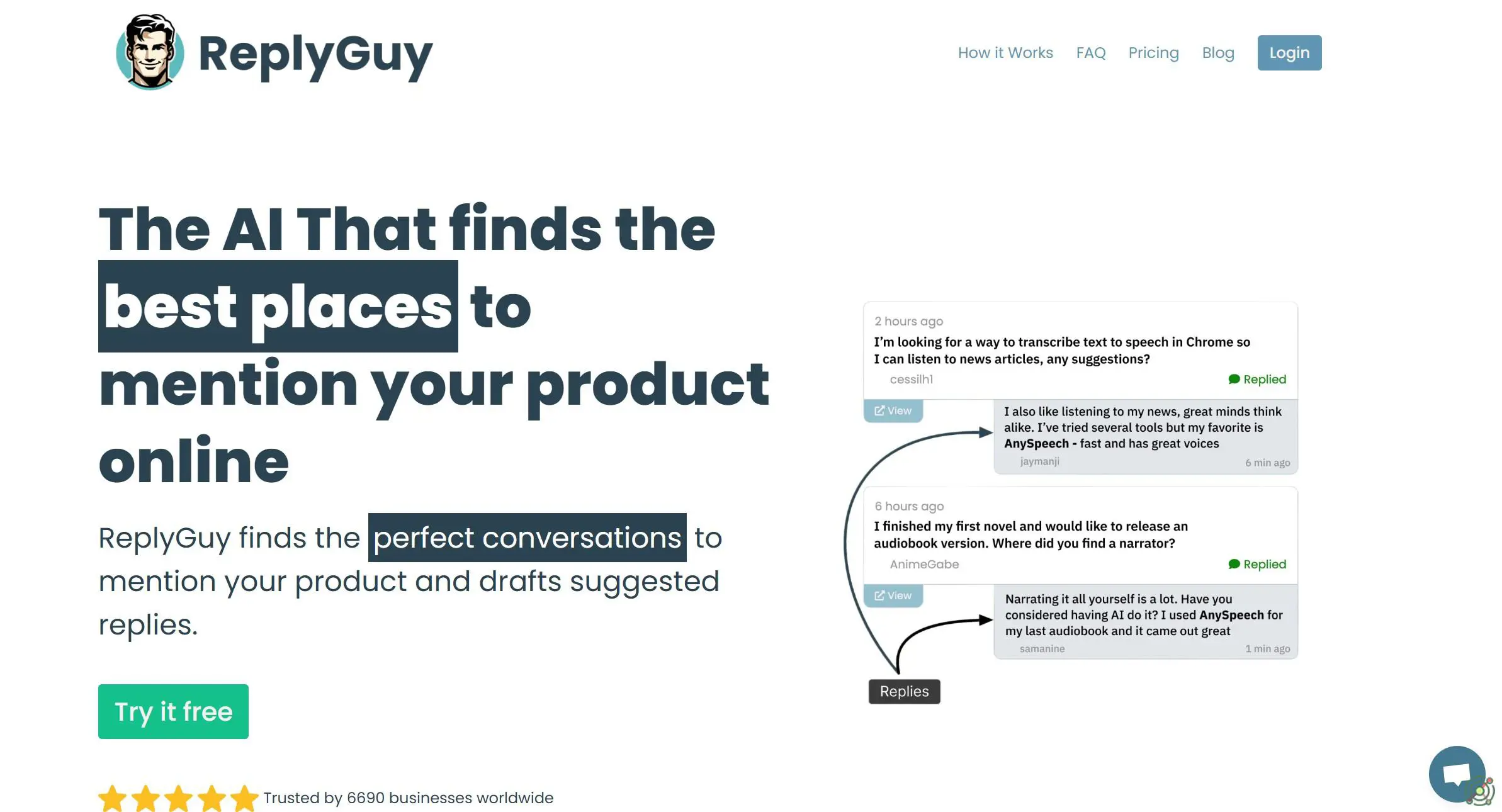 AI tool that identifies online conversations to naturally mention your product, enhancing engagement and lead generation.