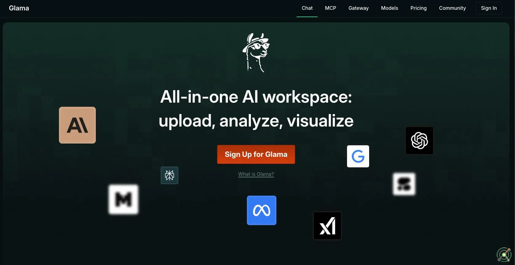 An all-in-one AI workspace offering access to multiple models, document analysis, and visualization tools.
