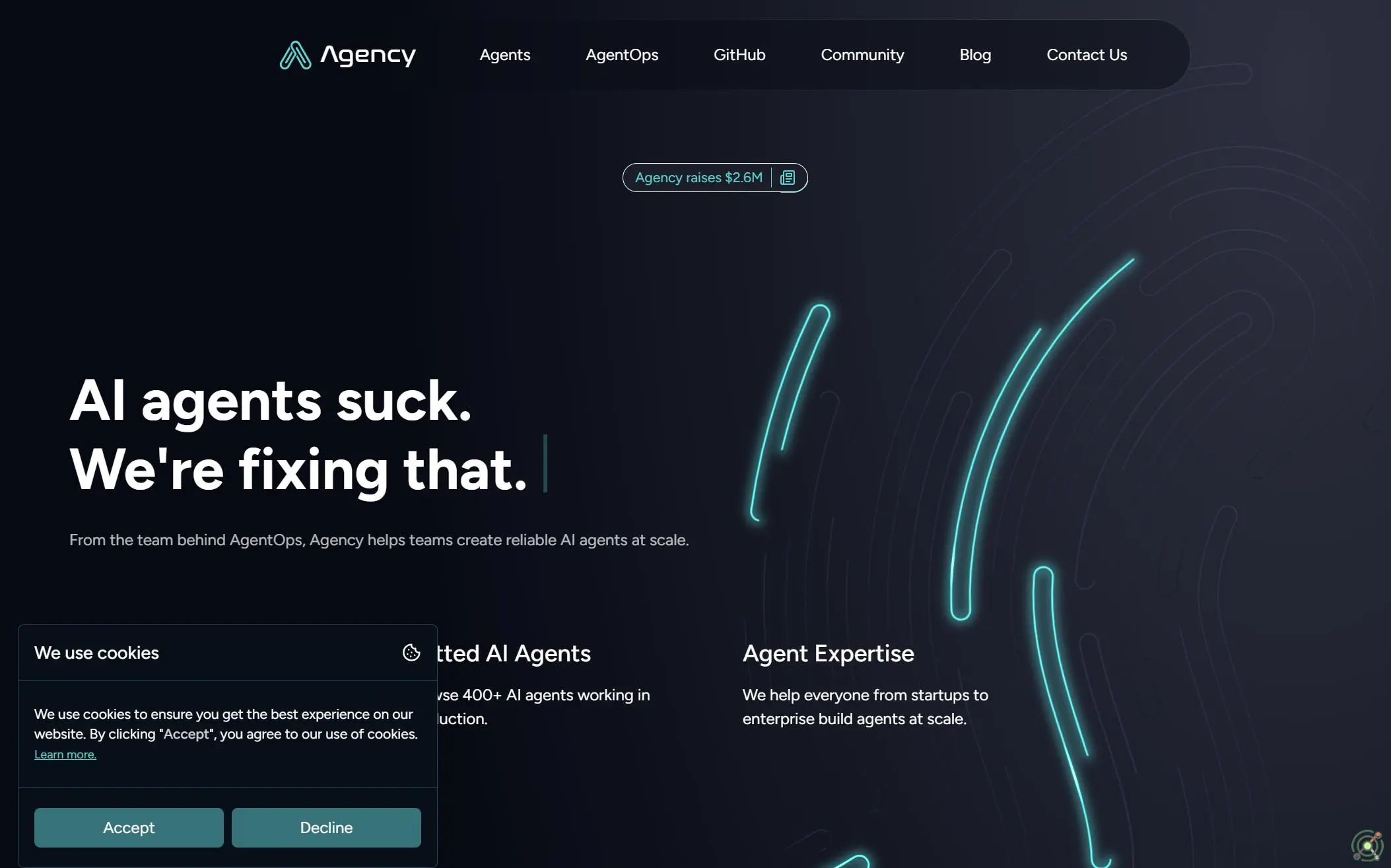 A platform providing tools and expertise for developing reliable AI agents at scale.