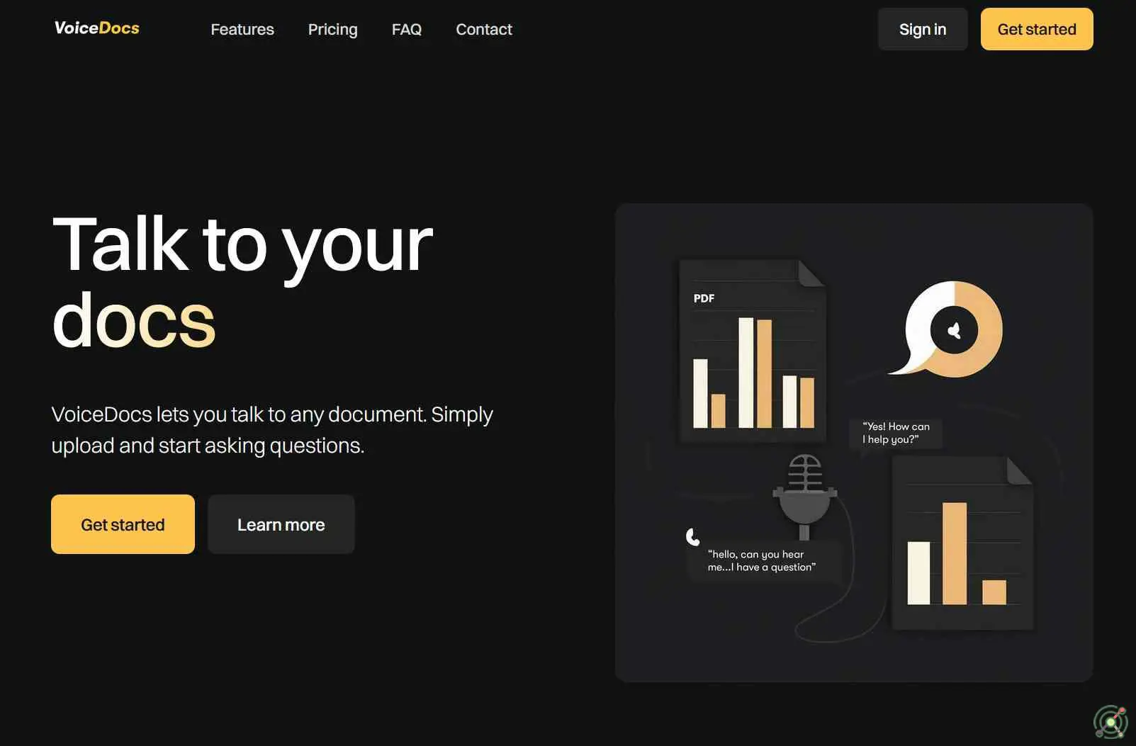 An AI-powered platform that enables users to interact with their documents using voice commands for seamless access and management.
