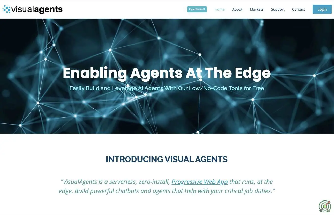 A serverless, zero-install platform enabling users to build and deploy AI agents with low or no-code tools, operating efficiently at the edge.