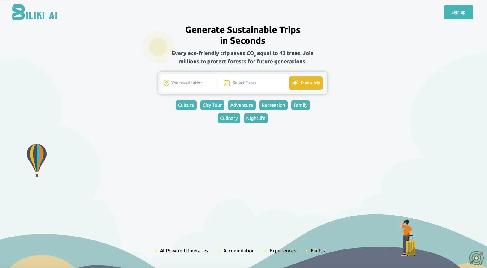 An AI-powered platform offering personalized, eco-friendly travel itineraries to promote sustainable tourism.