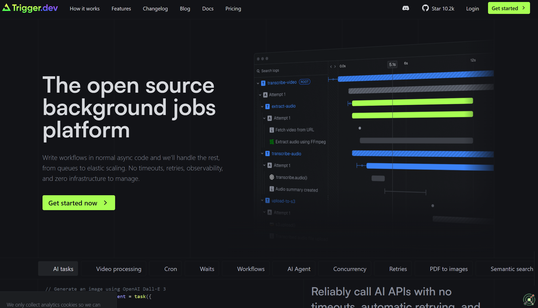 Open-source platform for background jobs, enabling reliable task automation and AI workflows.