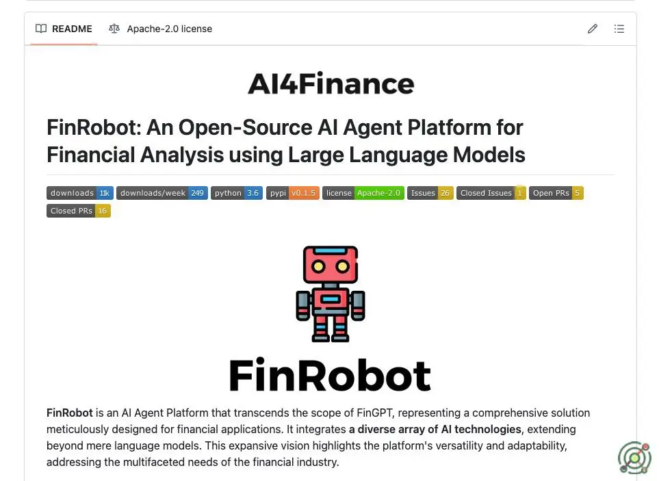 An open-source AI agent platform designed to enhance financial analysis through specialized agents powered by Large Language Models (LLMs).