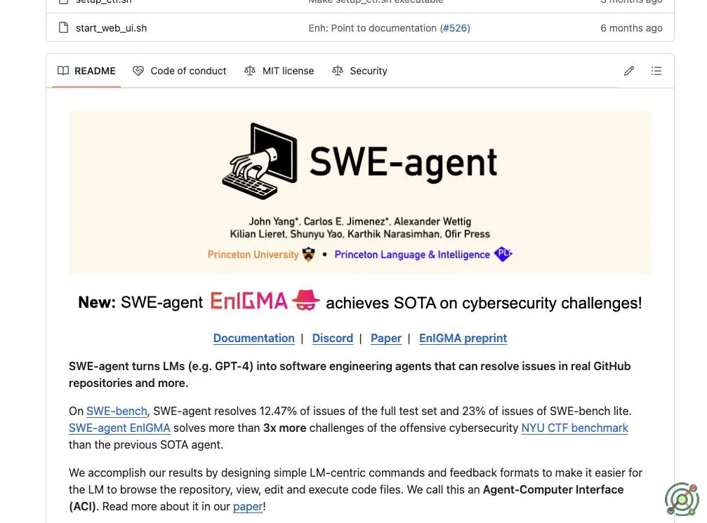 An open-source AI tool that transforms large language models into software engineering agents capable of autonomously resolving issues in real GitHub repositories.