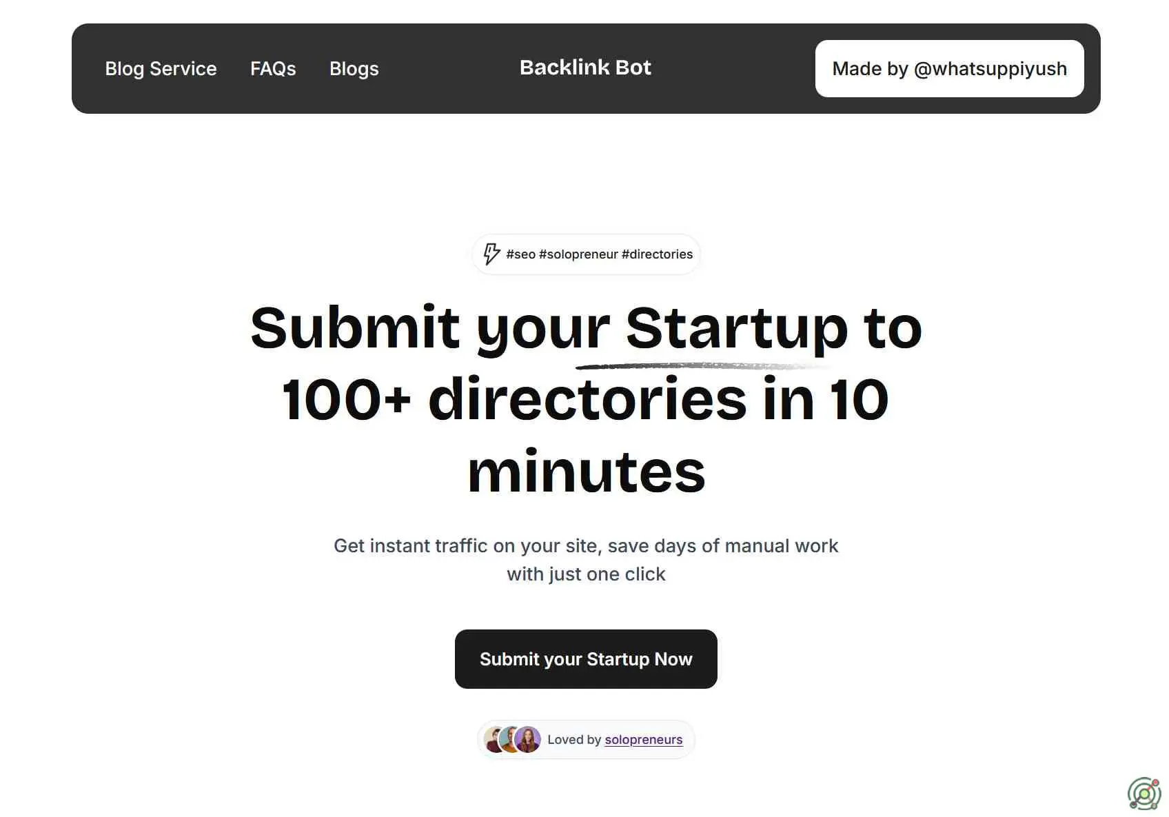 An AI-driven tool that automates the submission of startups to over 100 directories, enhancing online visibility and improving search engine rankings.