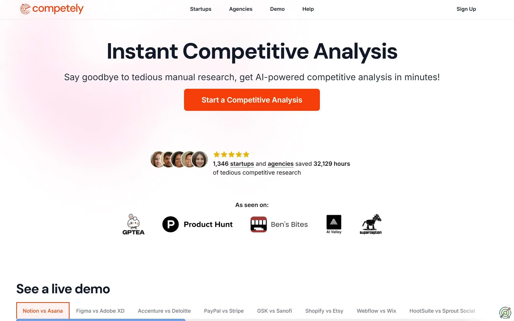 AI-powered competitive analysis tool providing instant insights into competitors.
