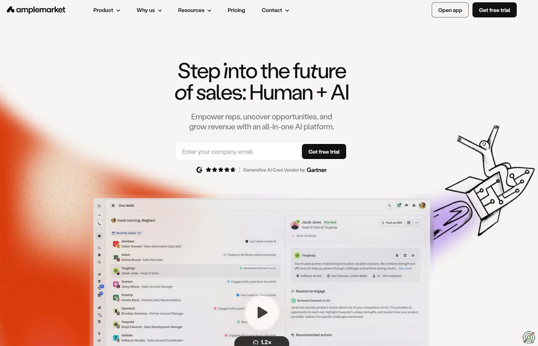 An AI-powered sales platform offering data-driven lead generation, multichannel engagement, and deliverability optimization.