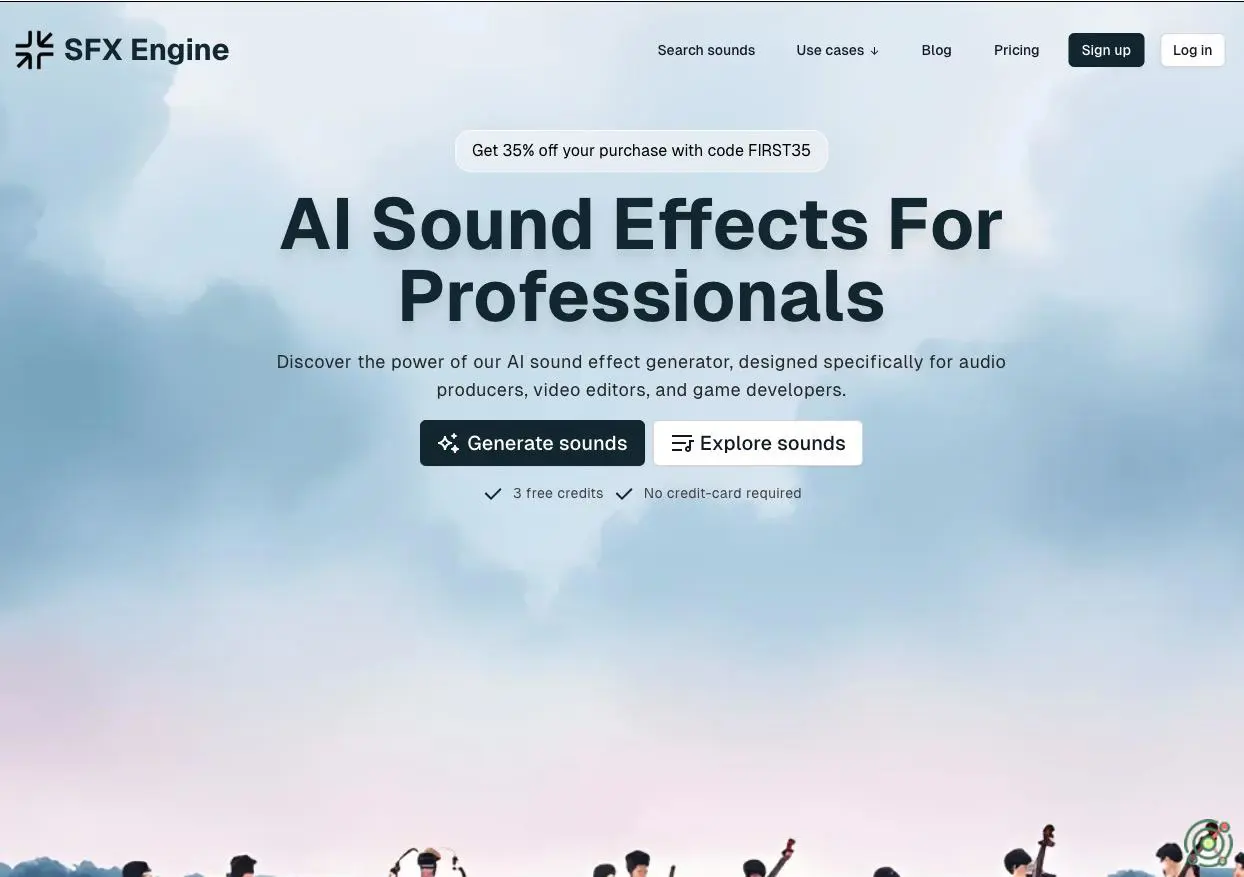 An AI-driven platform enabling creators to generate custom, royalty-free sound effects for diverse multimedia projects.