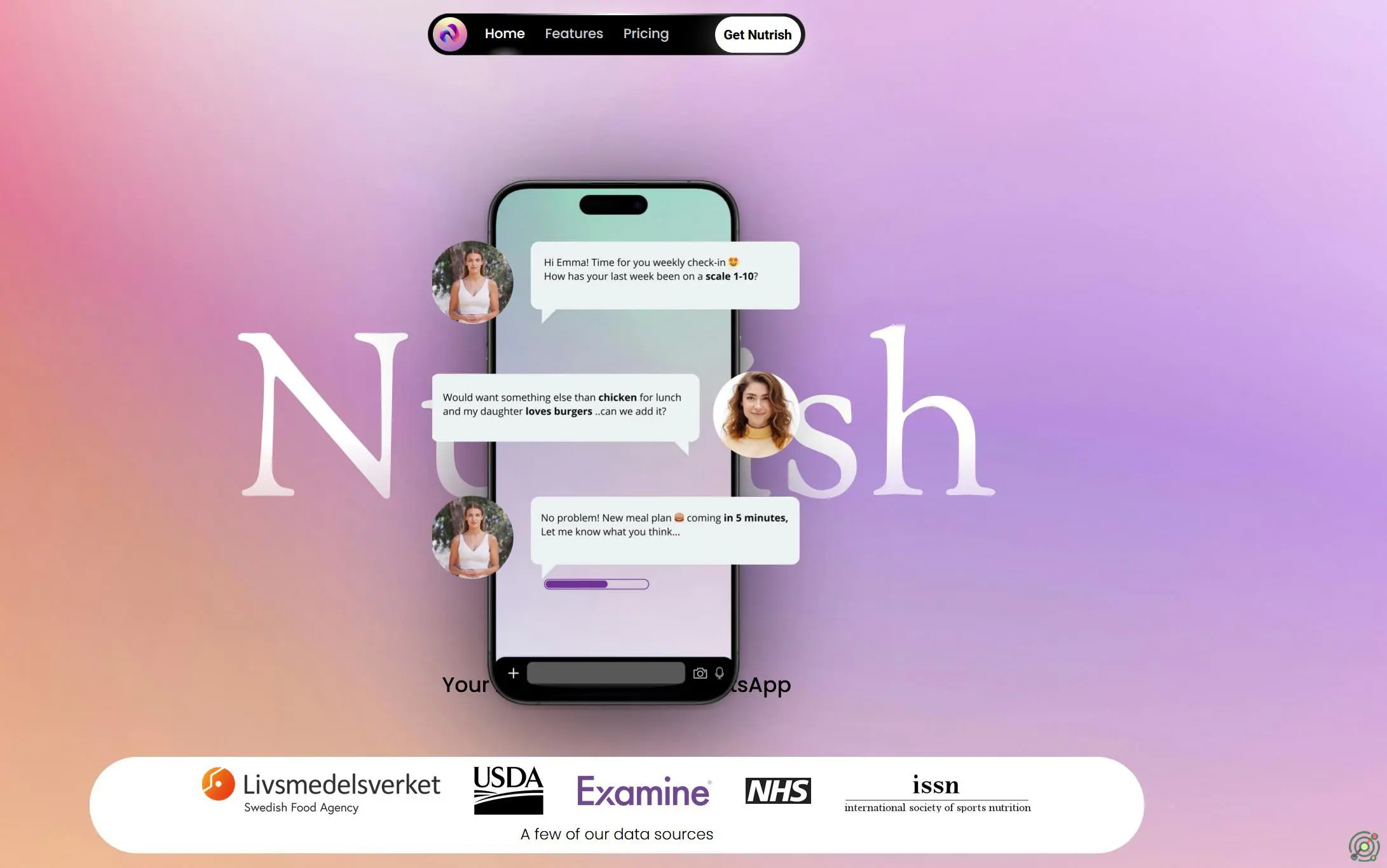 An AI-powered platform delivering personalized meal plans and nutrition guidance via WhatsApp.