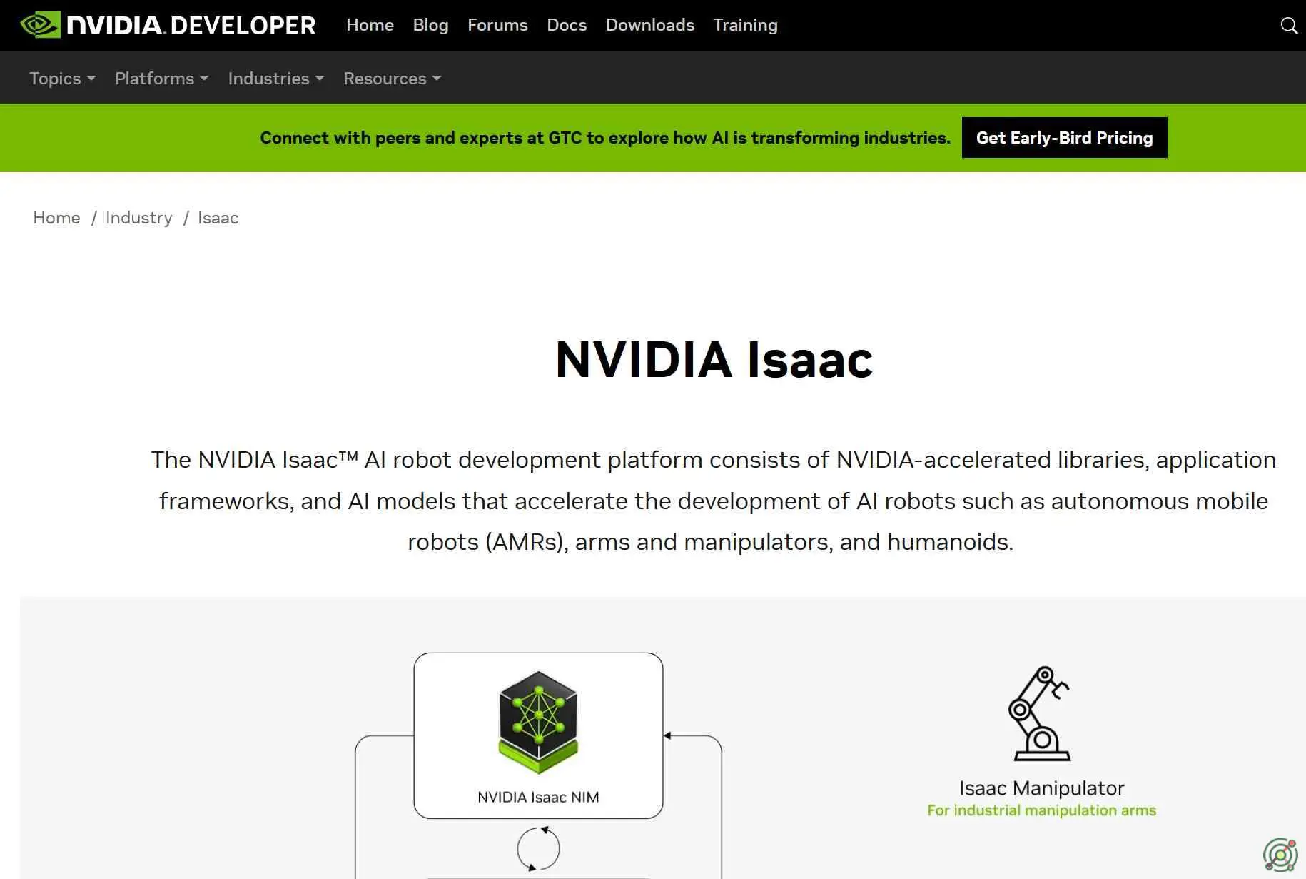 NVIDIA Isaac is a comprehensive robotics development platform offering tools, SDKs, and simulation environments for building and deploying AI-powered robots.