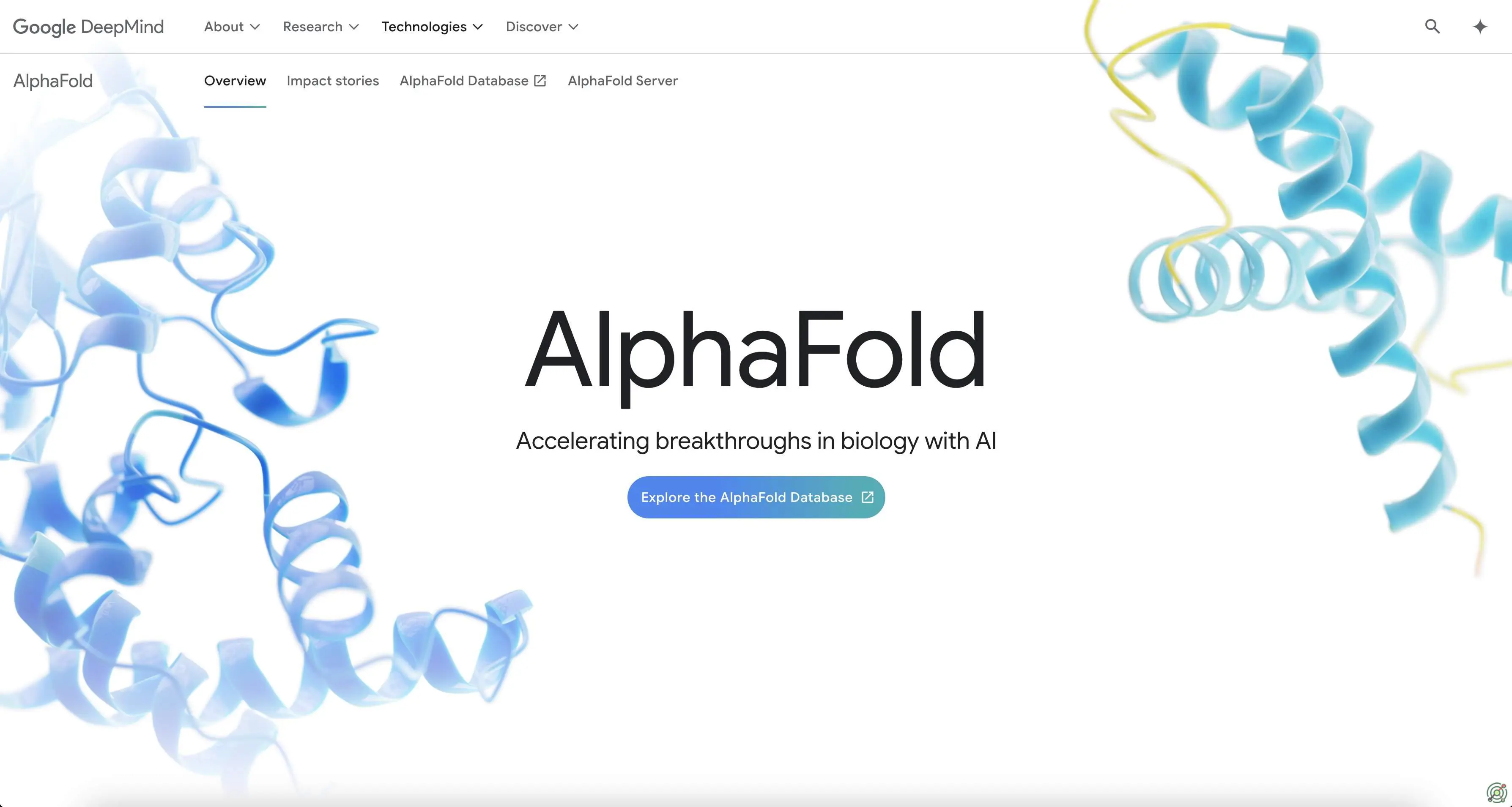 An AI system that predicts protein structures with high accuracy.