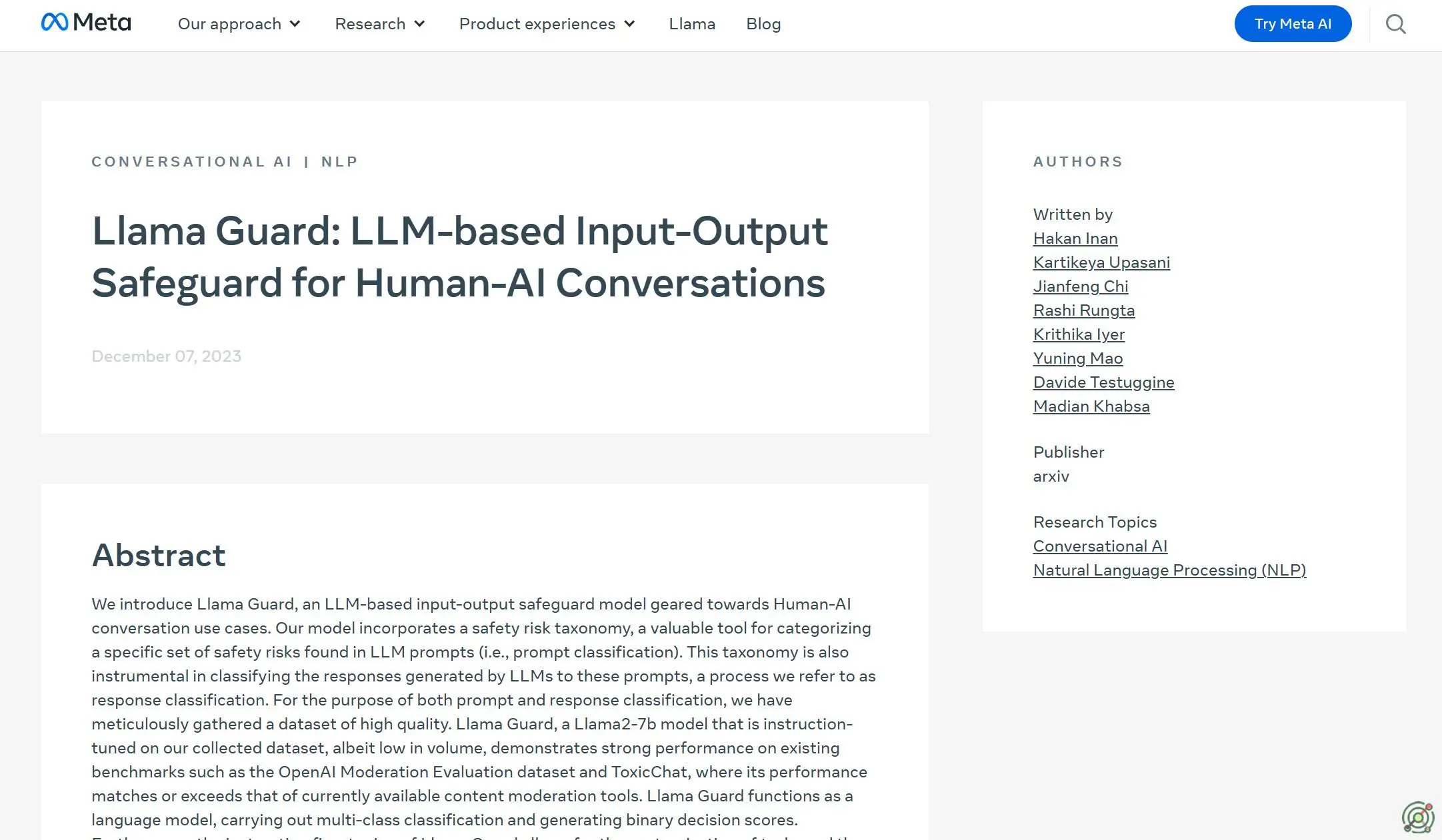 LLM-based safeguard model ensuring safe human-AI conversations.