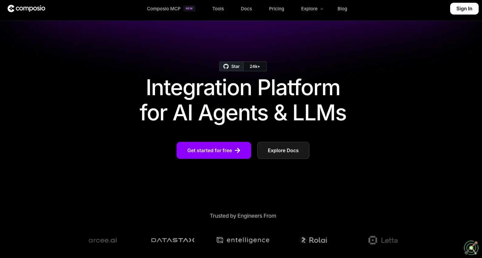 Composio is a developer platform for building AI agents with native access to over 140 SaaS integrations and APIs.