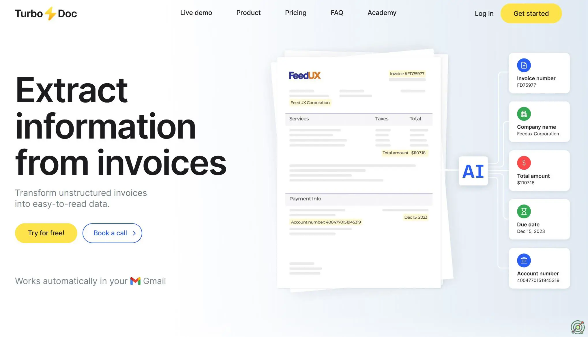 AI-powered platform automating invoice processing with precise data extraction.